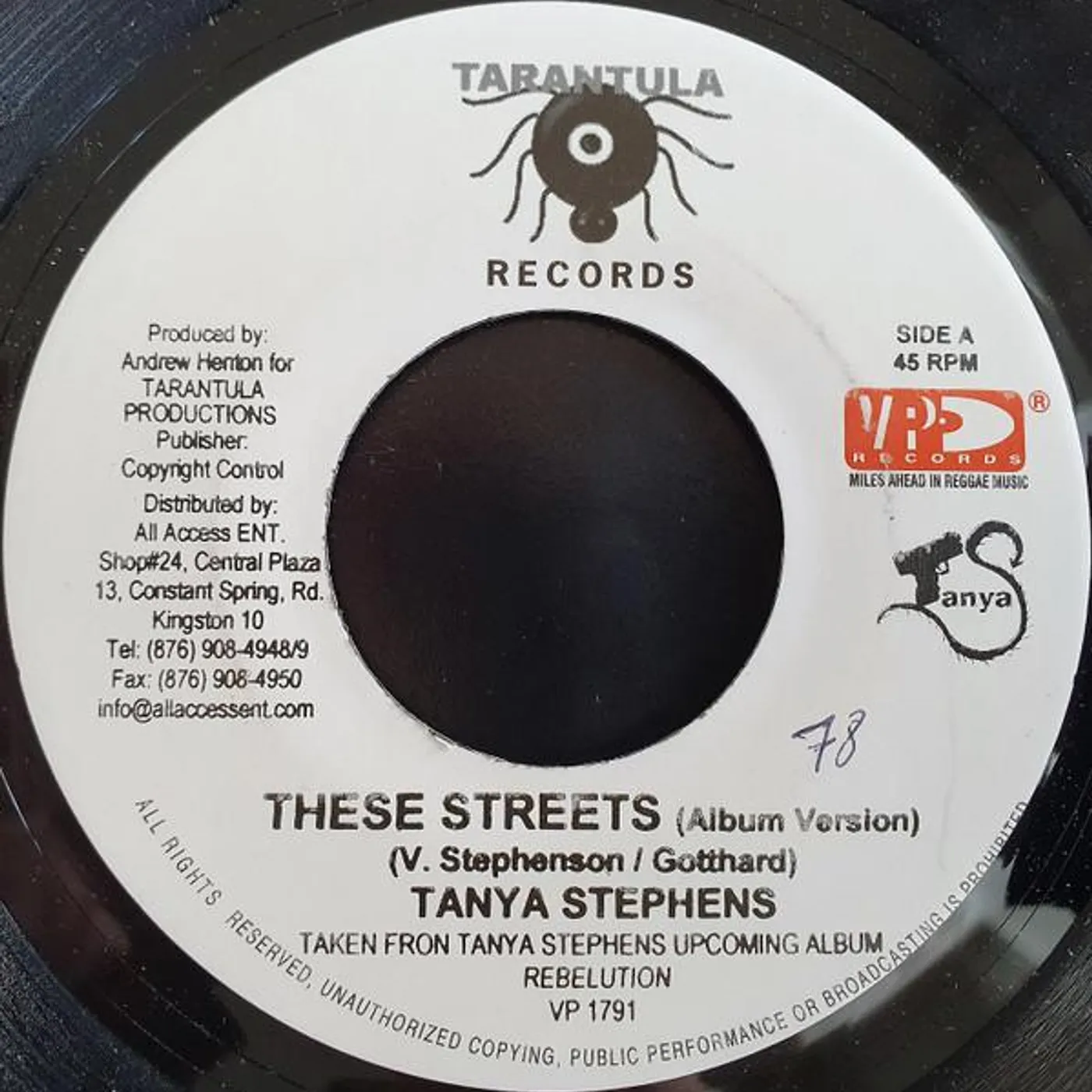Tanya Stephens THESE STREETS (ALBUM VERSION) Vinyl Record