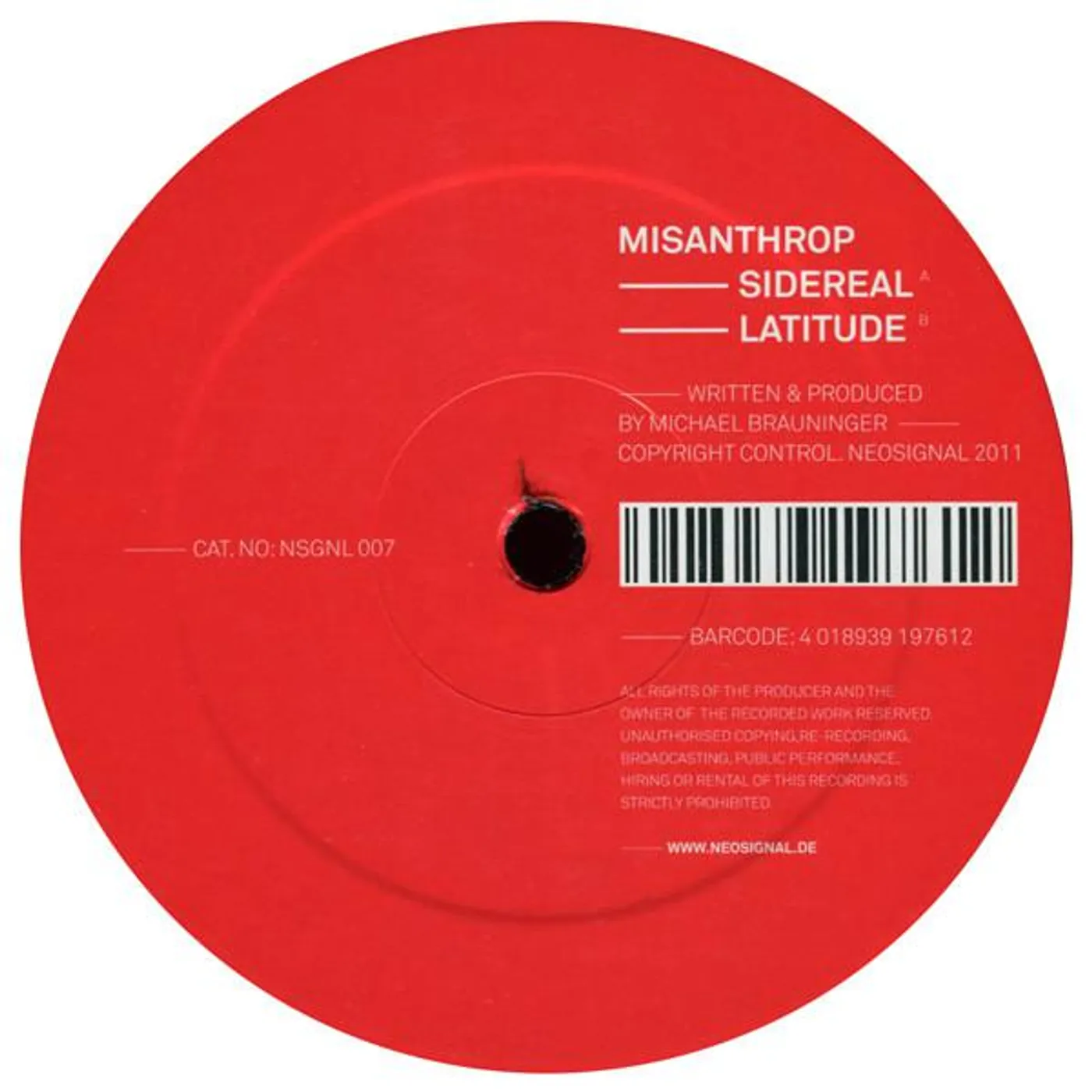 Misanthrop SIDEREAL/LATITUDE Vinyl Record