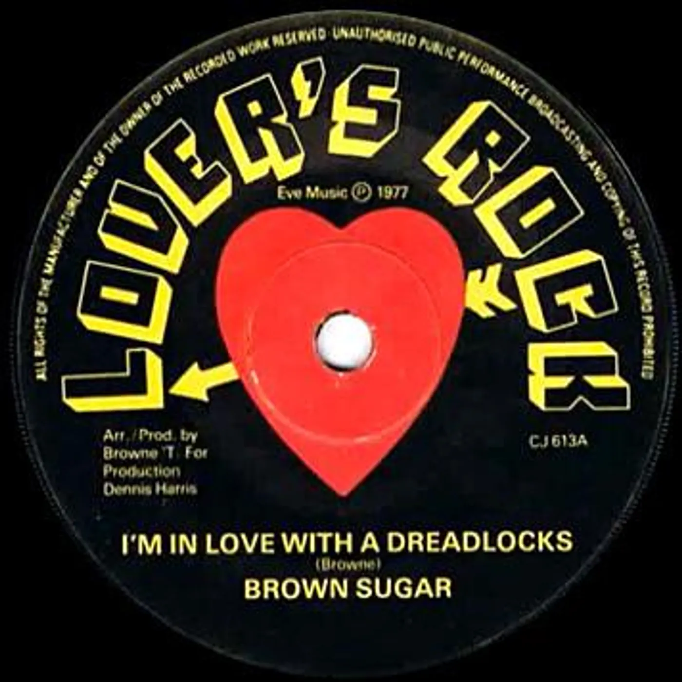 Brown Sugar I'm In Love With A Dreadlocks Vinyl Record