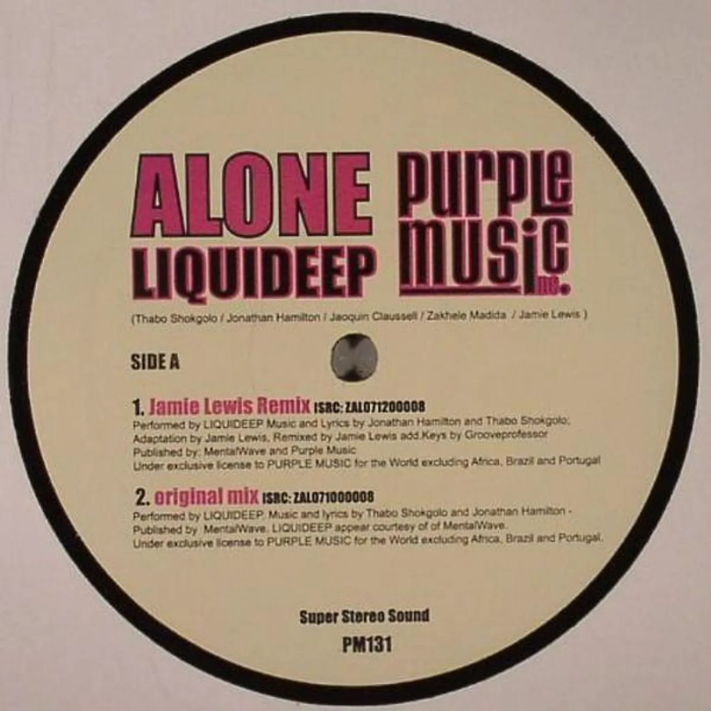 Liquideep ALONE Vinyl Record - UK Release