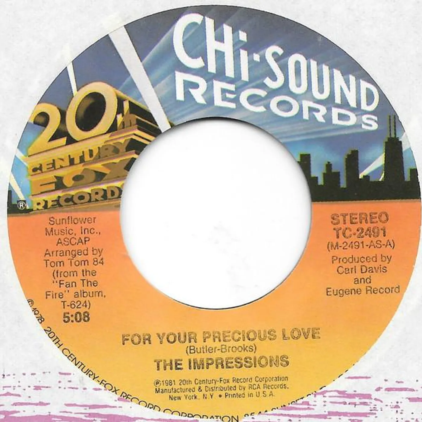 The Impressions FOR YOUR PRECIOUS Vinyl Record