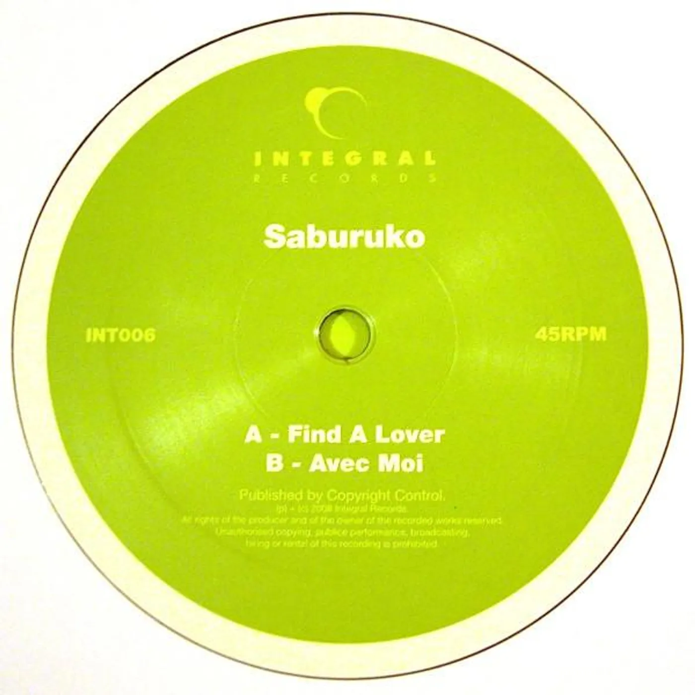 Saburuko FIND A LOVER/AVE MOI Vinyl Record