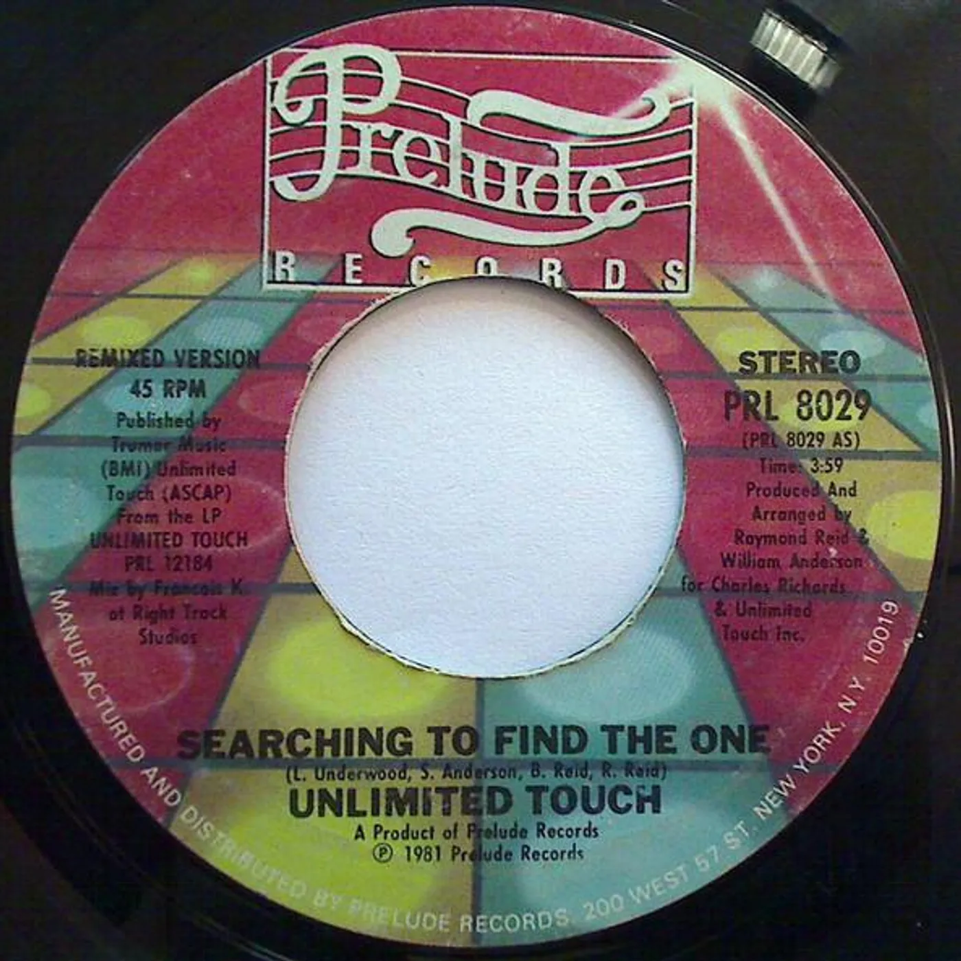 Unlimited Touch SEARCHING TO FIND THE ONE Vinyl Record - Canada Release