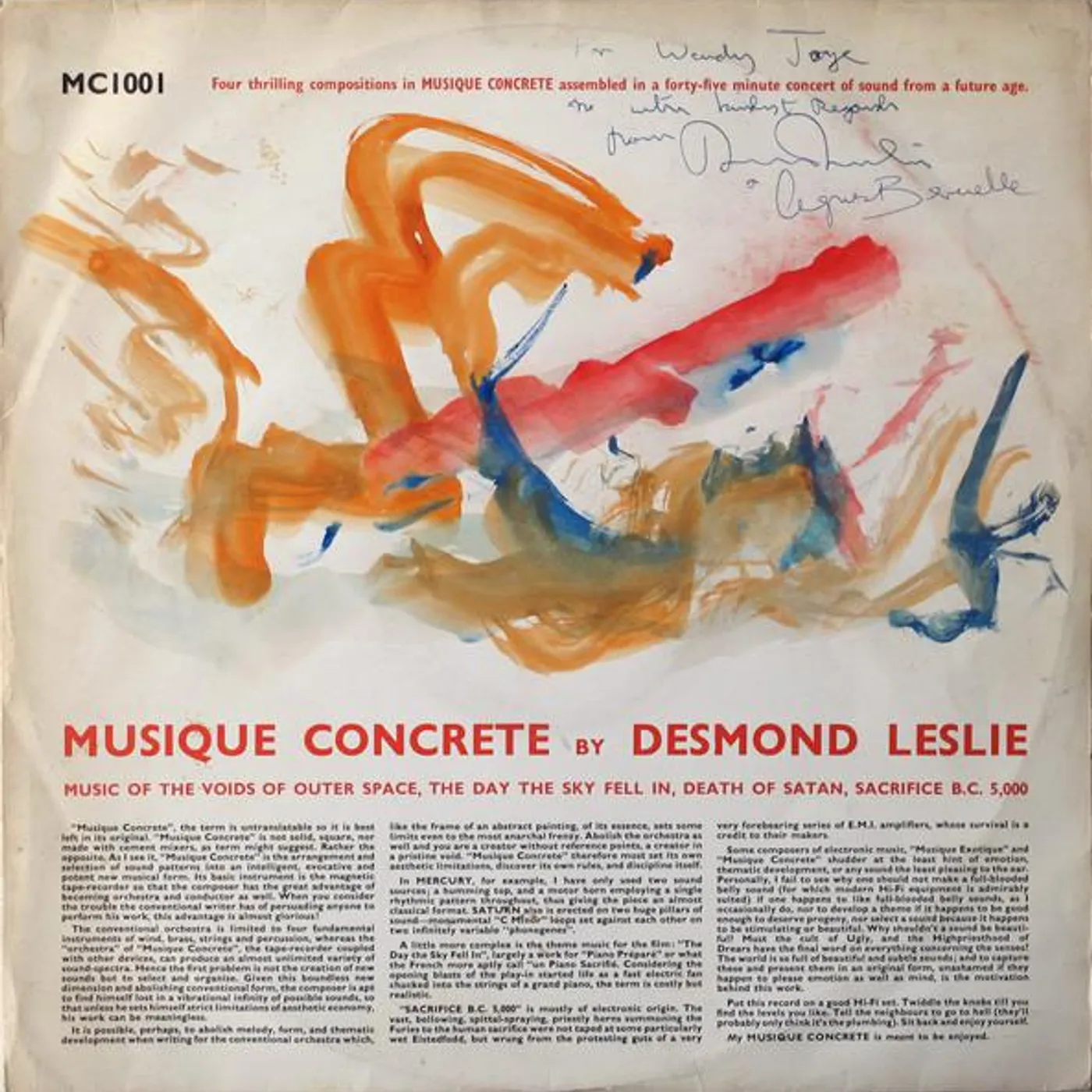 Desmond Leslie MUSIC FOR THE FUTURE Vinyl Record