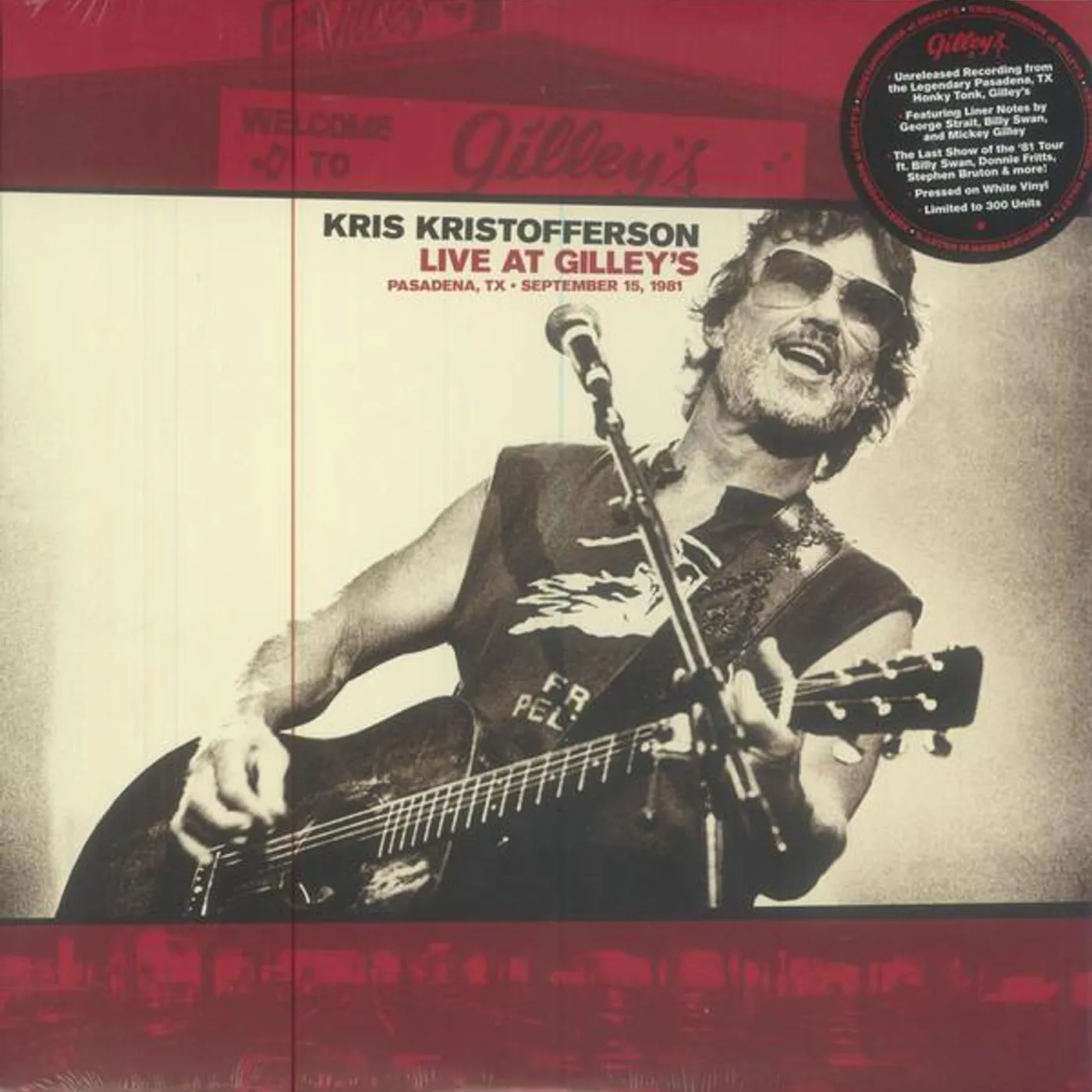 Kris Kristofferson LIVE AT GILLEY’S: PASADENA,TX: SEPTEMBER 15, 1981 CD