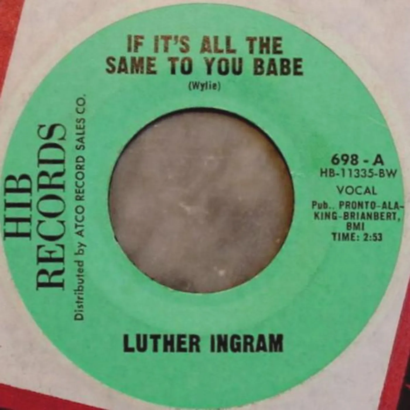 Luther Ingram IF IT'S ALL THE SAME TO YOU BABE Vinyl Record - UK Release