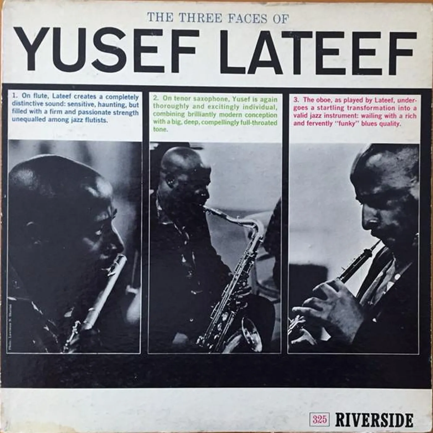 THREE FACES OF YUSEF LATEEF Vinyl Record