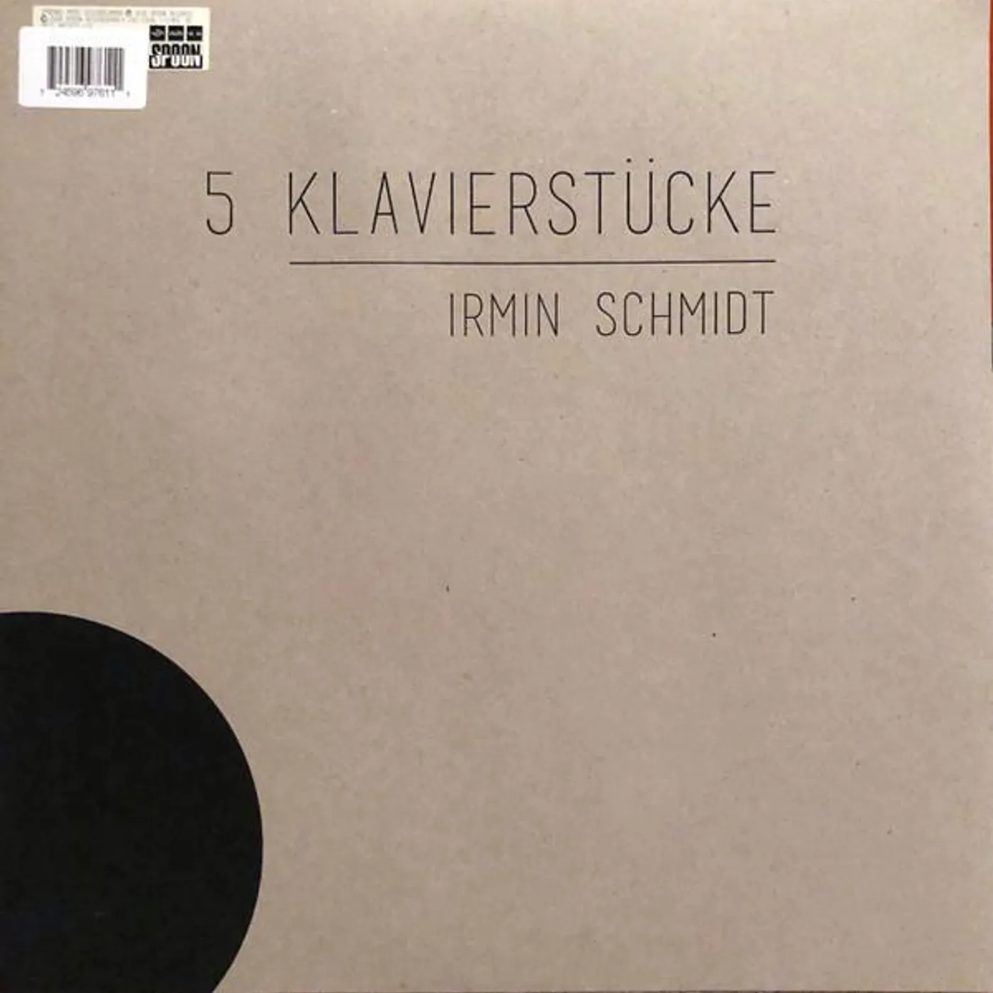 Irmin Schmidt 5 KLAVIERSTUCKE Vinyl Record