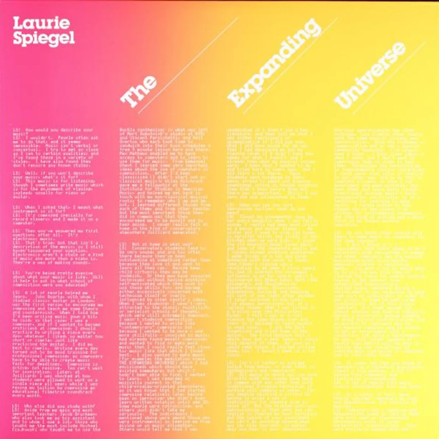 Laurie Spiegel EXPANDING UNIVERSE (3LP) Vinyl Record