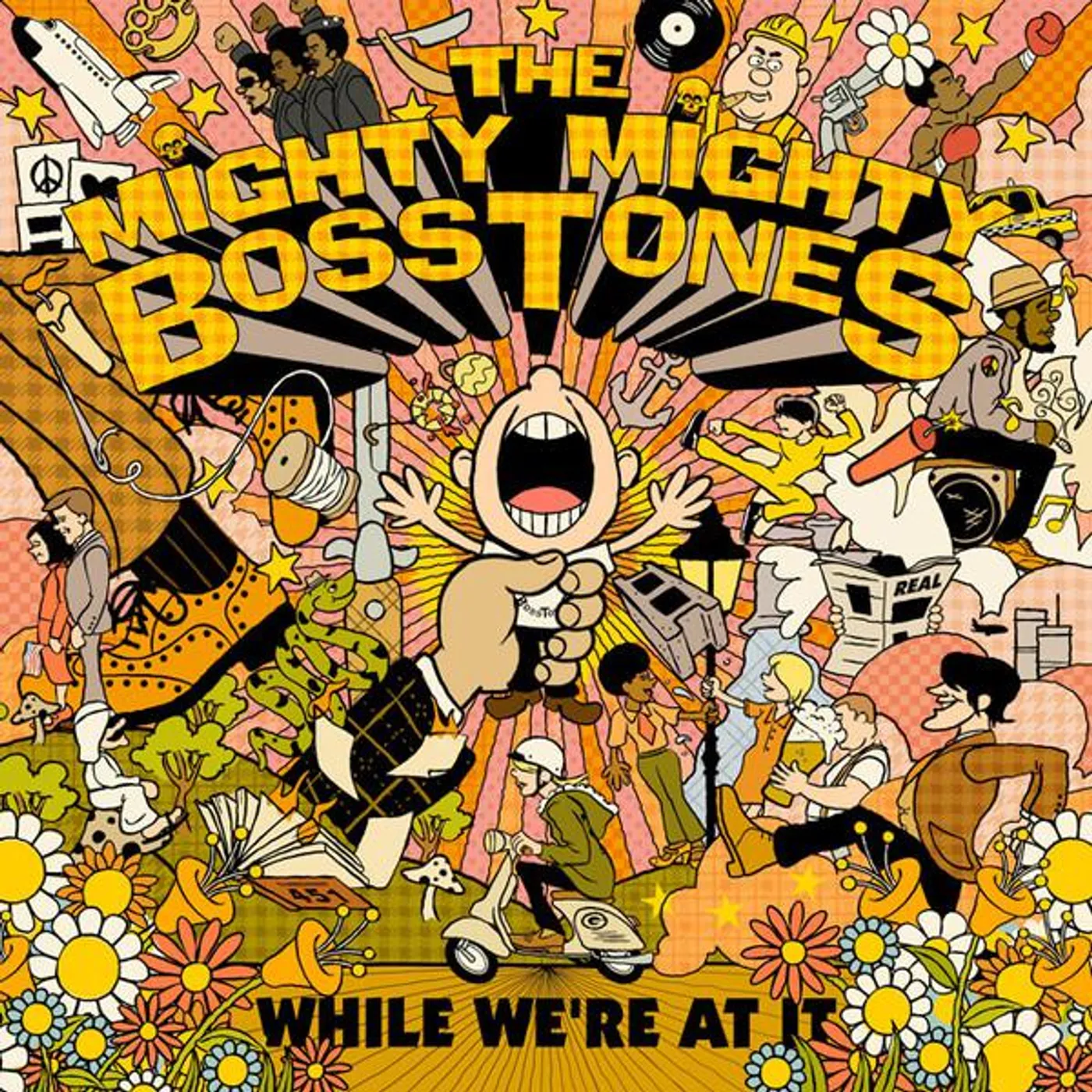 Mighty Mighty Bosstones WHILE WE'RE AT IT (ONE GREEN/ONE CREAM COLORED VINYL/GATEFOLD/DL CODE) Vinyl Record