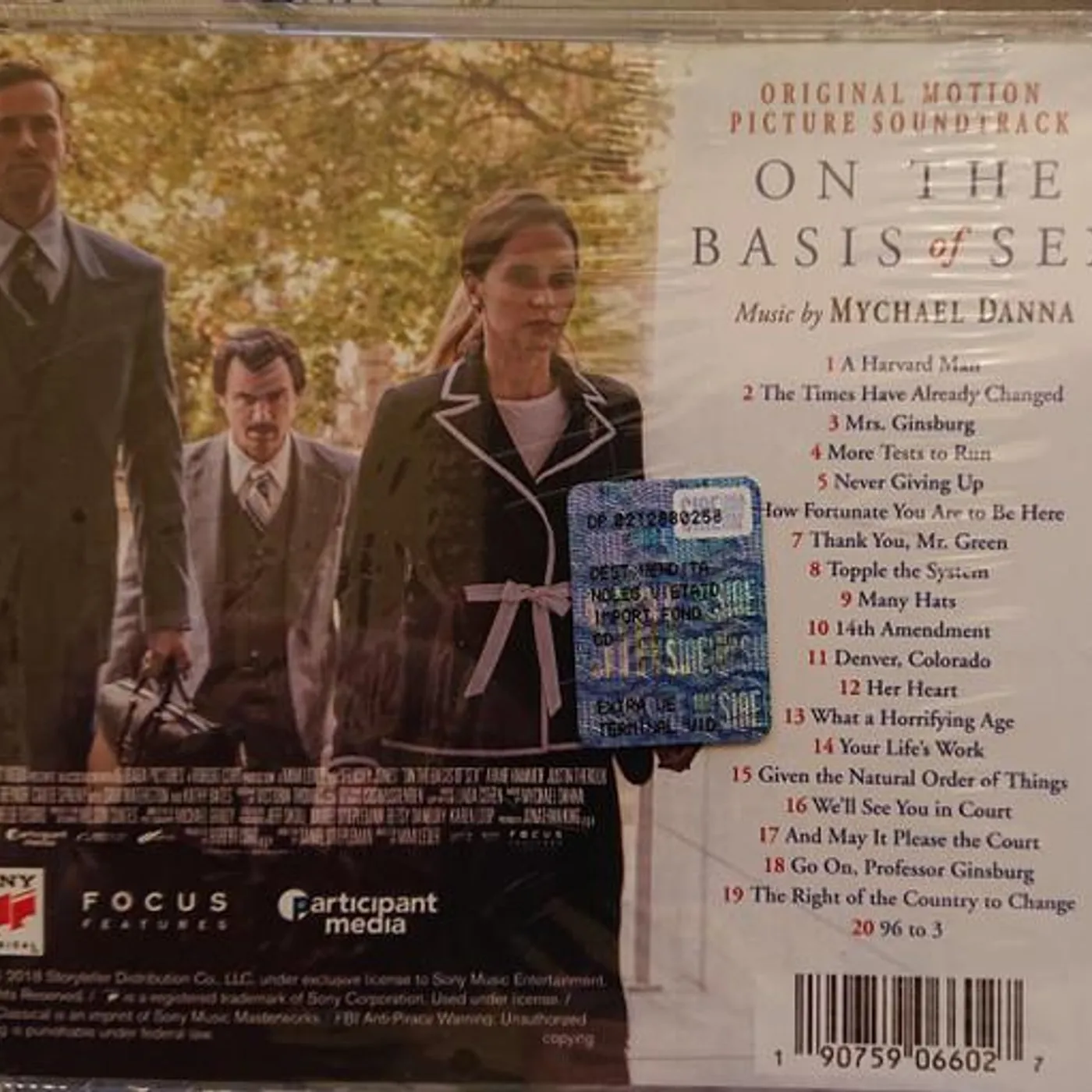 Mychael Danna ON THE BASIS OF SEX / O.S.T. CD