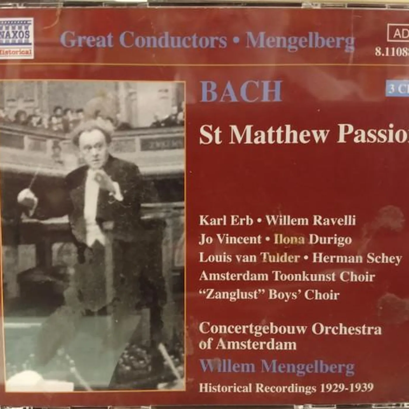 Johann Sebastian Bach ST. MATTHEW PASSION (MENGELBERG, CONCERTGEBOUW ORCHESTRA) CD