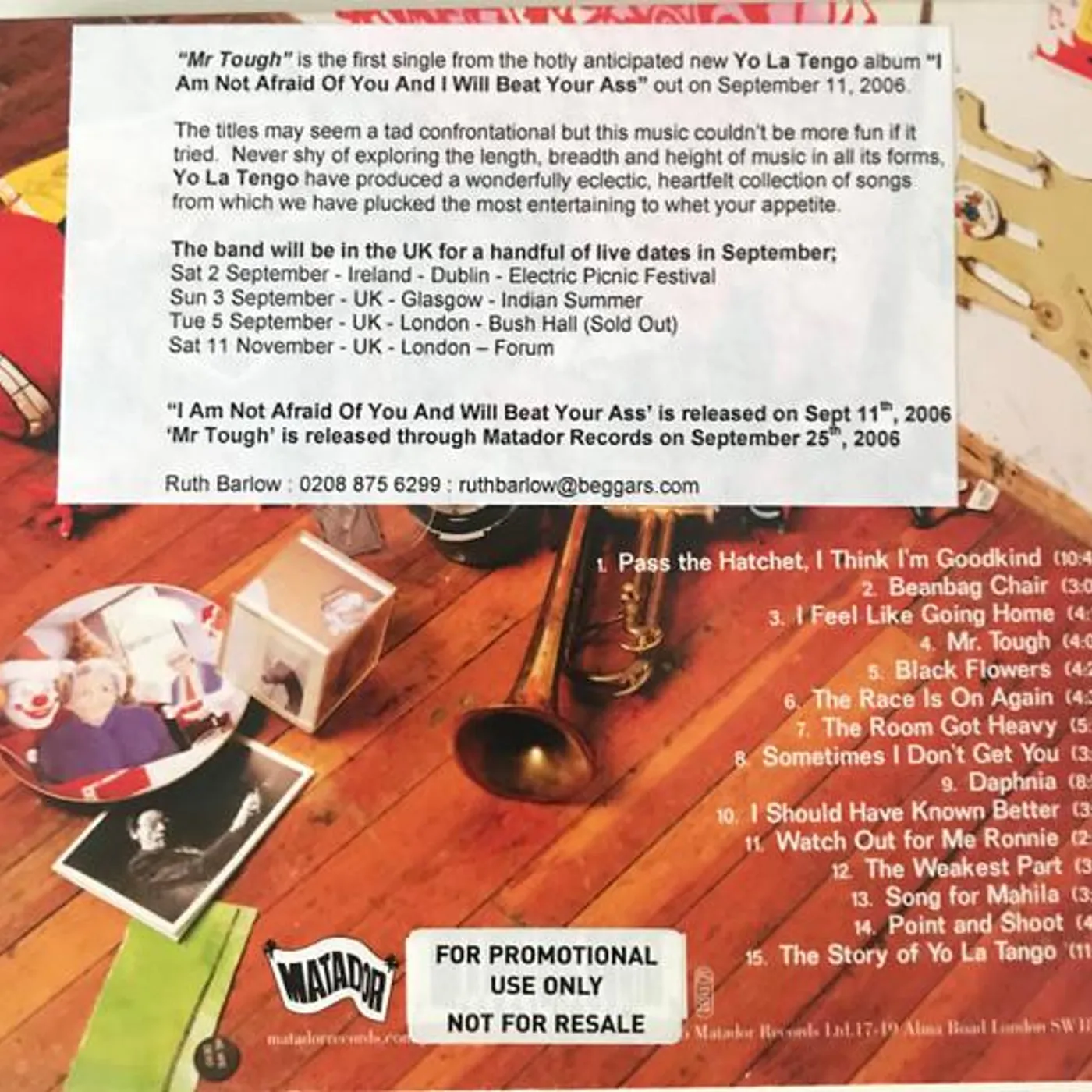 Yo La Tengo I AM NOT AFRAID OF YOU & I WILL BEAT YOUR ASS CD