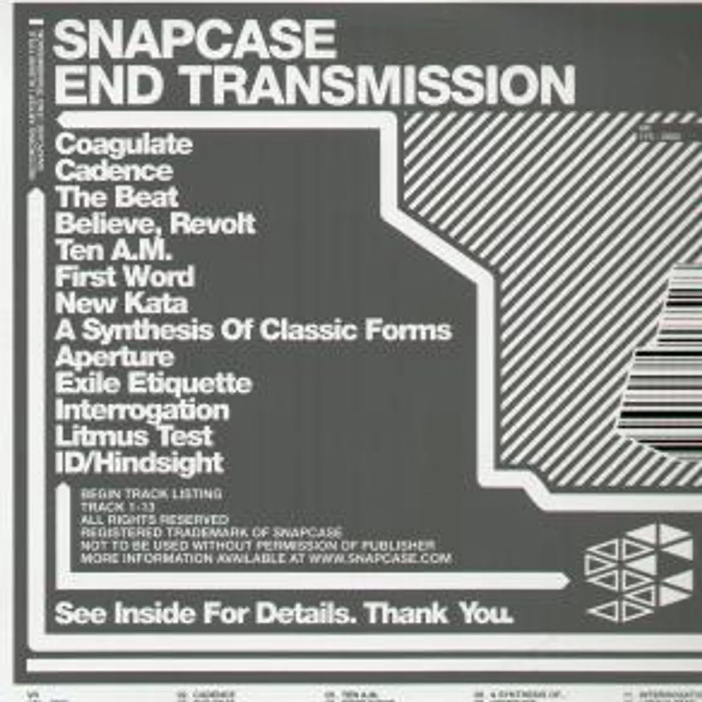 Snapcase End Transmission Vinyl Record