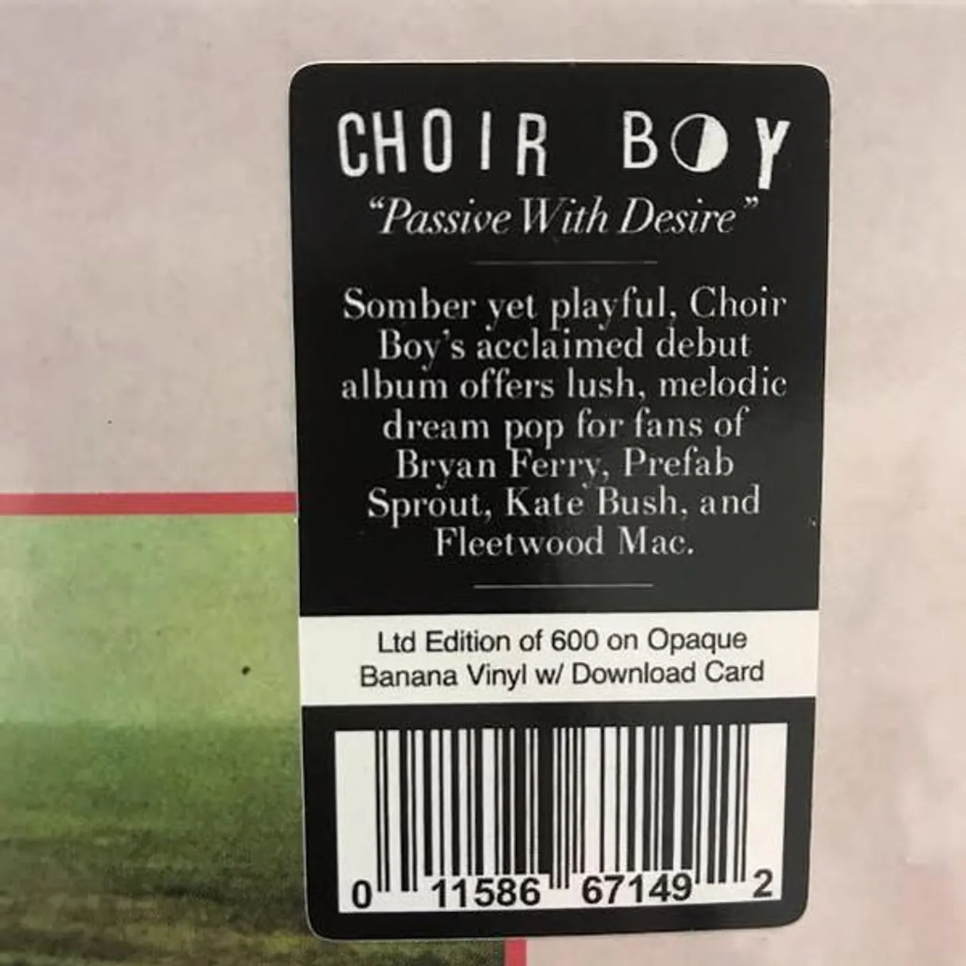 Choir Boy Passive with Desire Vinyl Record