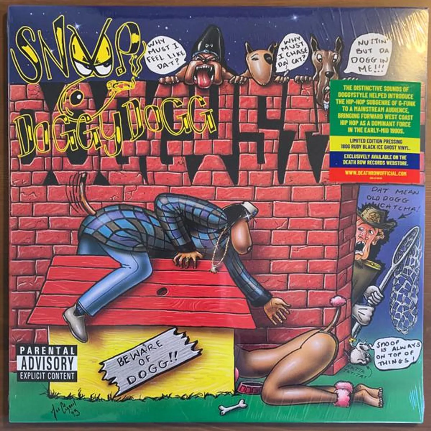 Snoop Dogg DOGGYSTYLE - BLACK/RED WITH YELLOW/BLUE SPLATTER Vinyl Record
