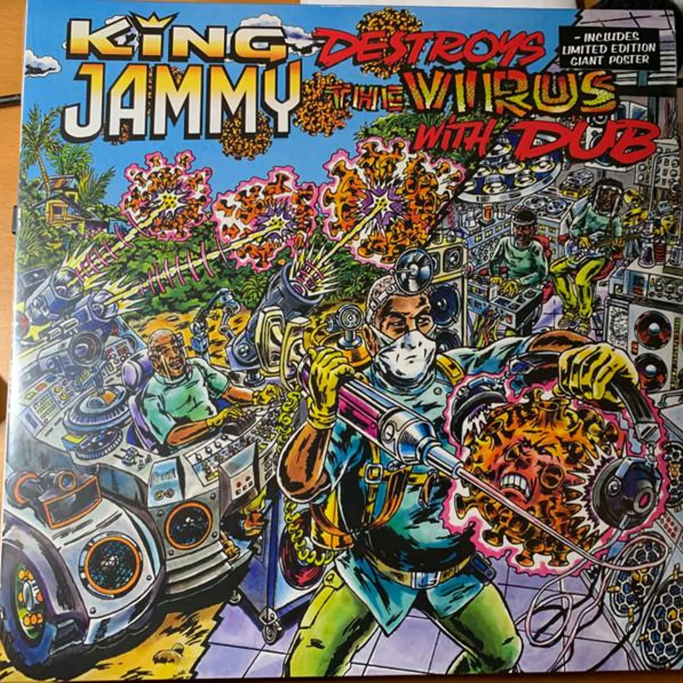 King Jammy DESTROYS THE VIRUS WITH DUB Vinyl Record - Limited Edition