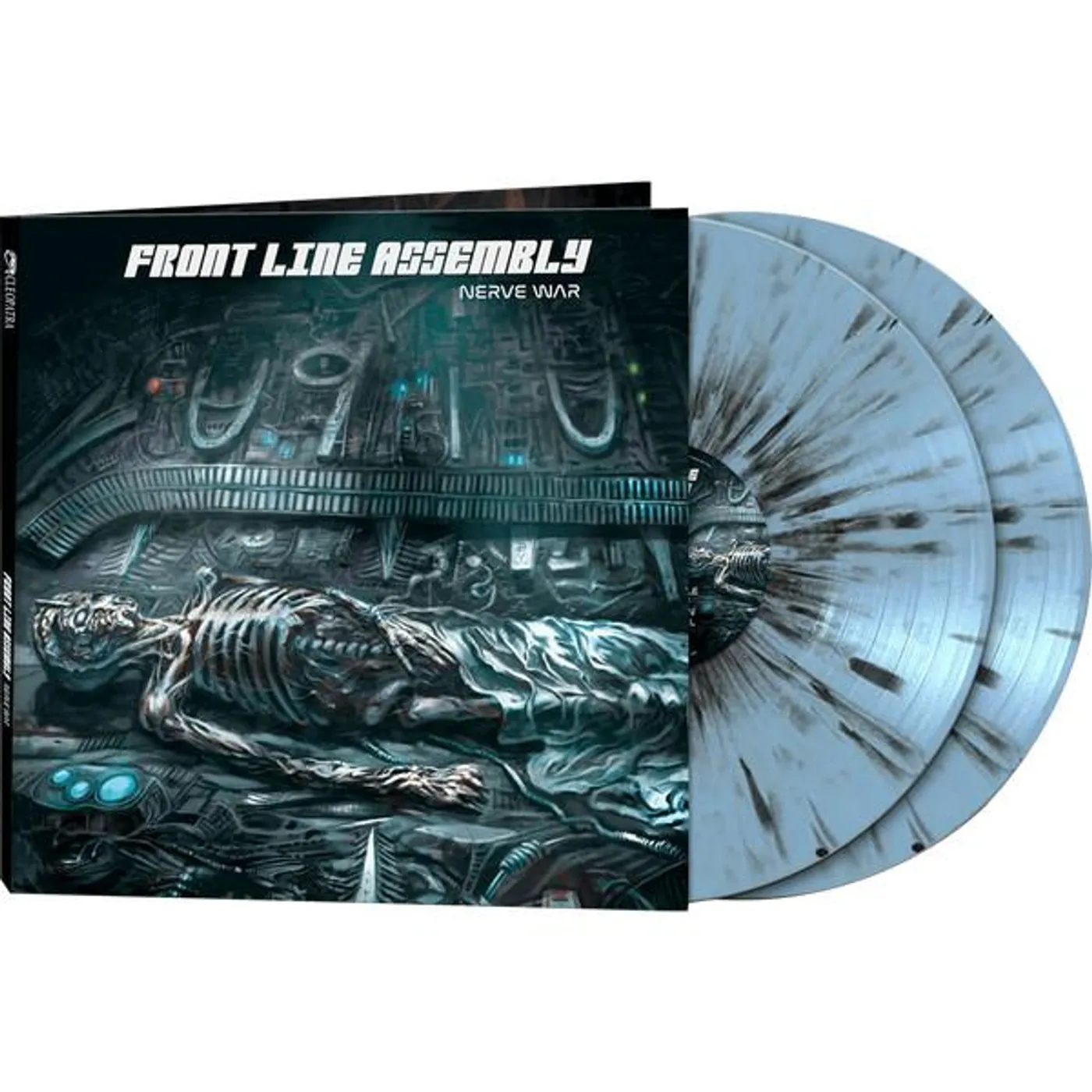 Front Line Assembly Nerve War (Blue/Black Splatter) Vinyl Record