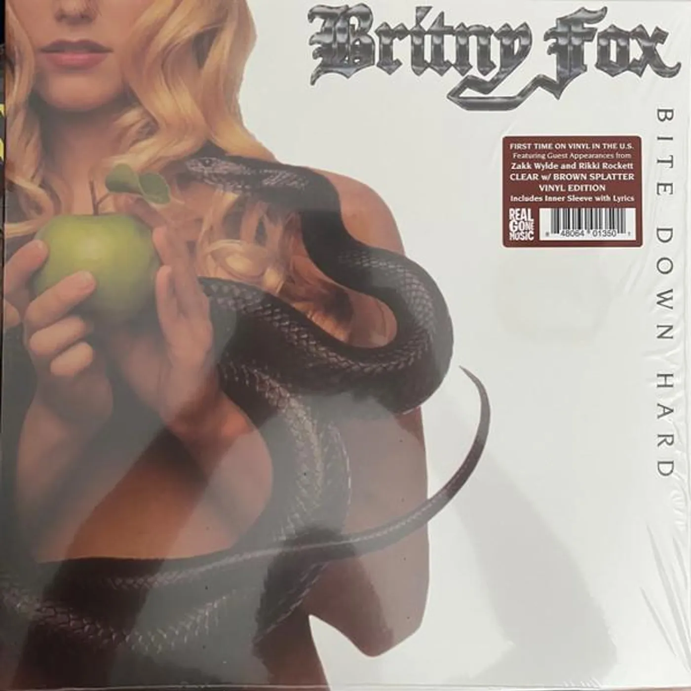 Britny Fox BITE DOWN HARD (CLEAR WITH BROWN SPLATTER VINYL) Vinyl Record