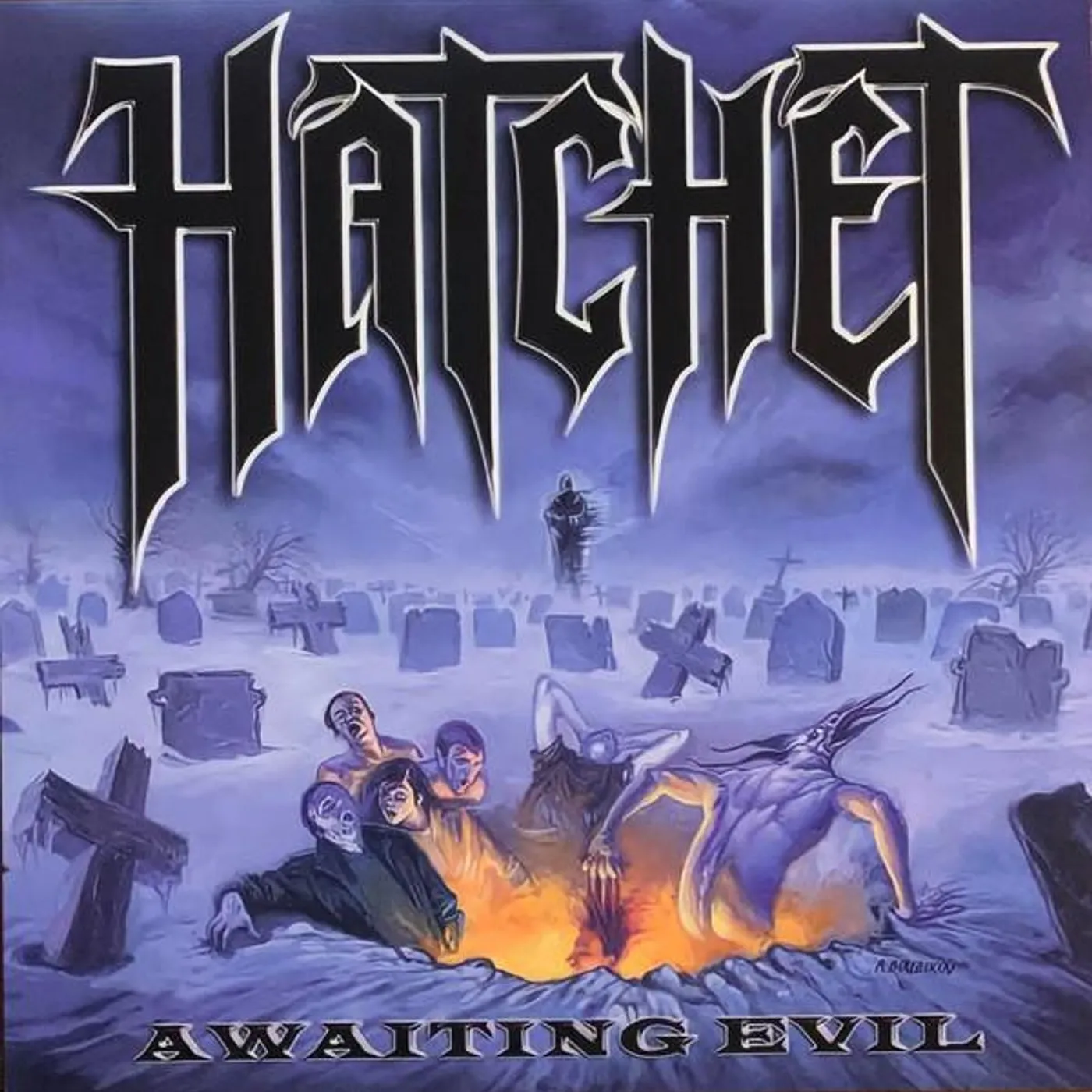 Hatchet AWAITING EVIL (BLUE VINYL) Vinyl Record