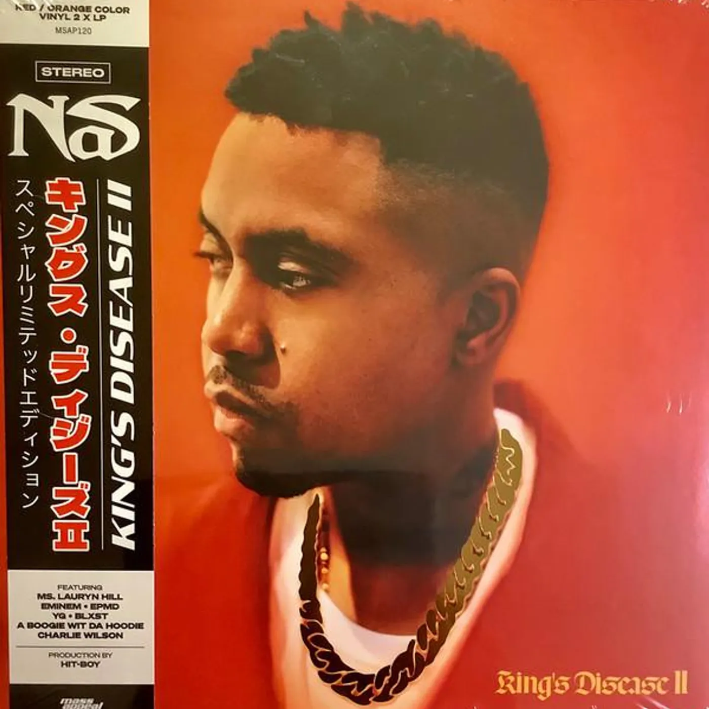 Nas KING'S DISEASE II (RED & TANGERINE COLORED VINYL/2LP) Vinyl Record