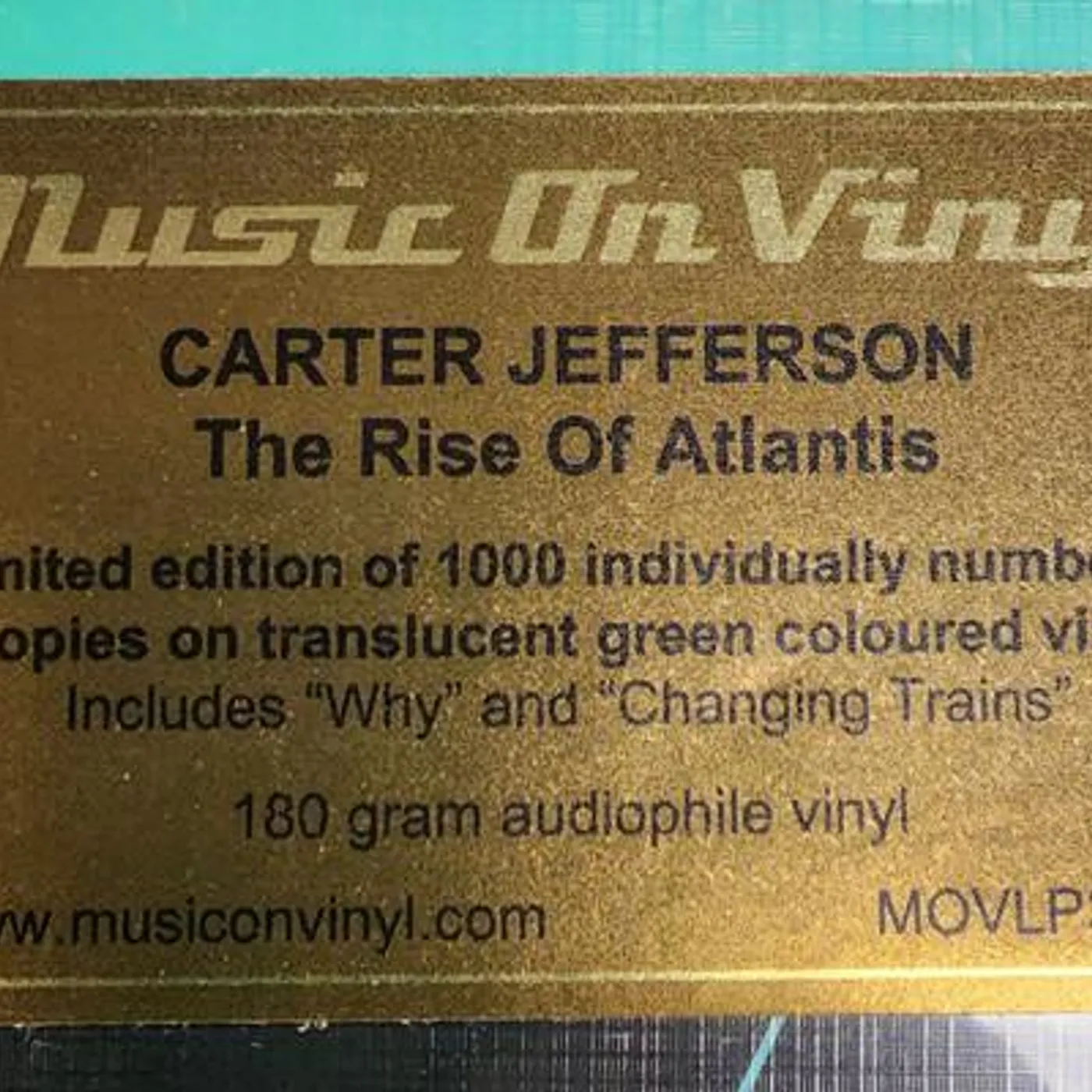 Carter Jefferson RISE OF ATLANTIS (LIMITED/TRANSLUCENT GREEN VINYL/180G/LINER NOTES/NUMBERED) Vinyl Record