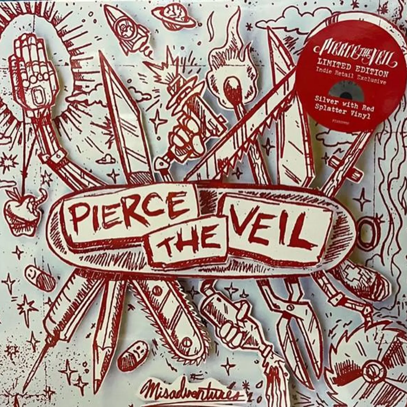 Pierce The Veil MISADVENTURES (SILVER WITH RED SPLATTER VINYL) Vinyl Record