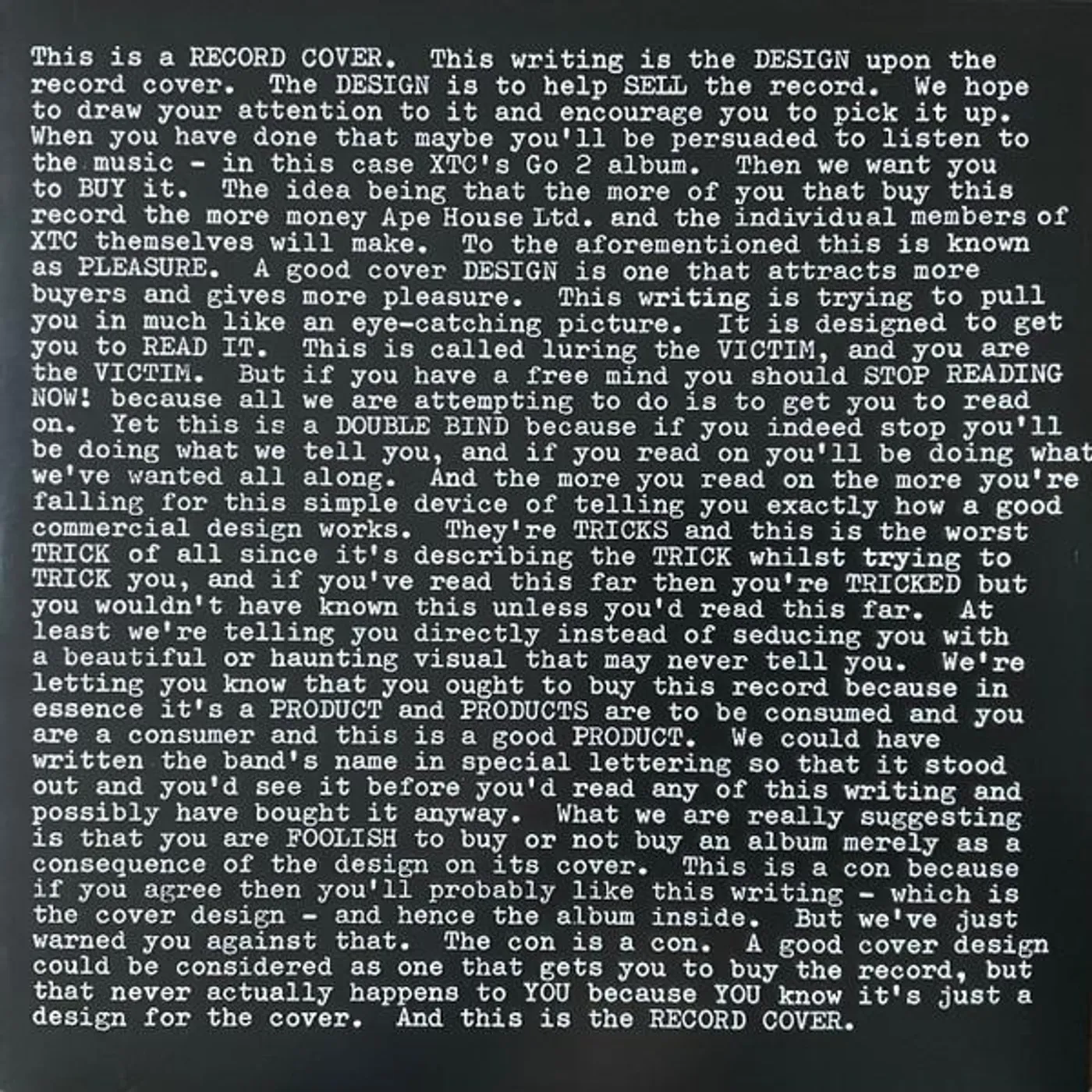 XTC GO 2 (2LP/180G) Vinyl Record