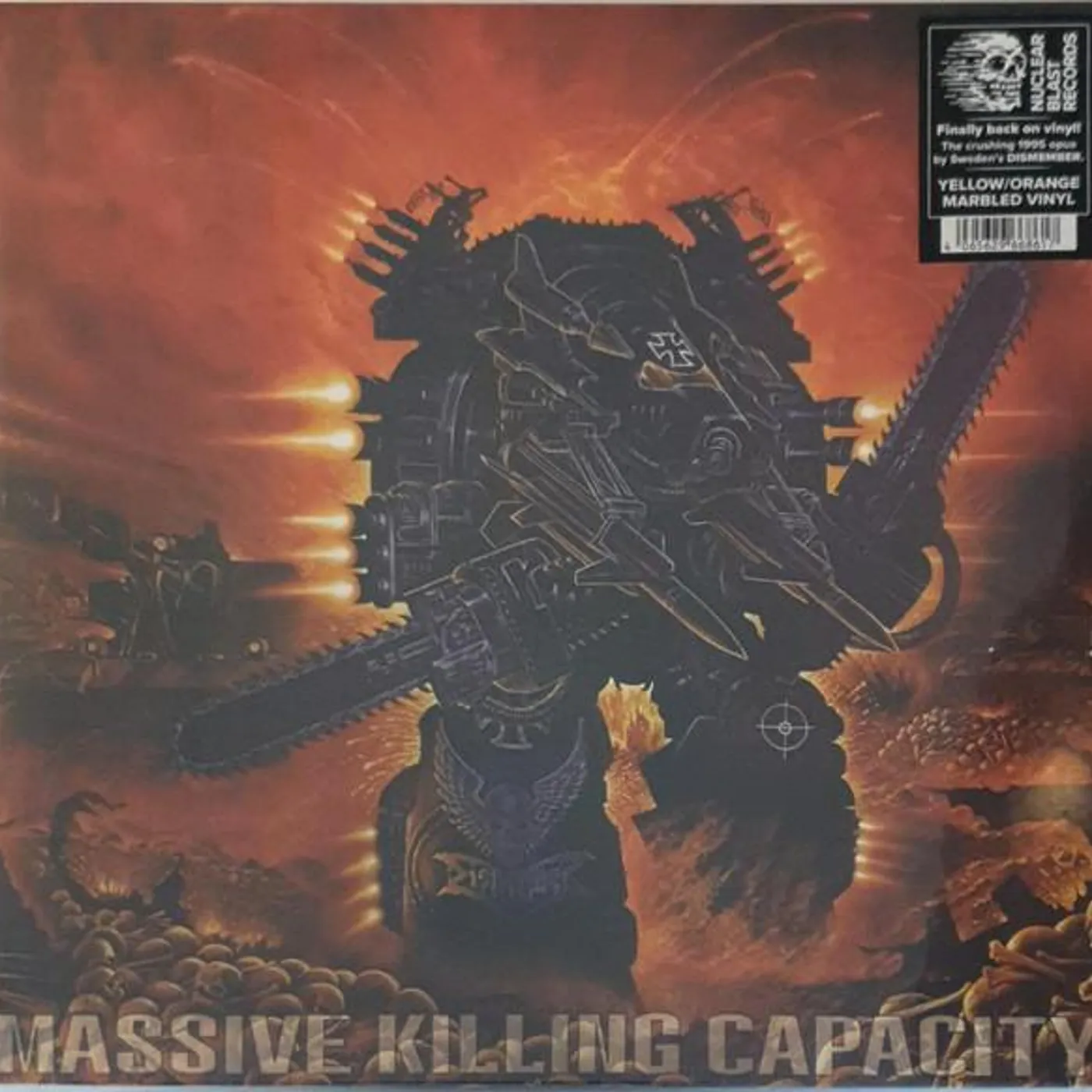 Dismember Massive Killing Capacity (Yellow Orange Marble Vinyl/Reissue) Vinyl Record