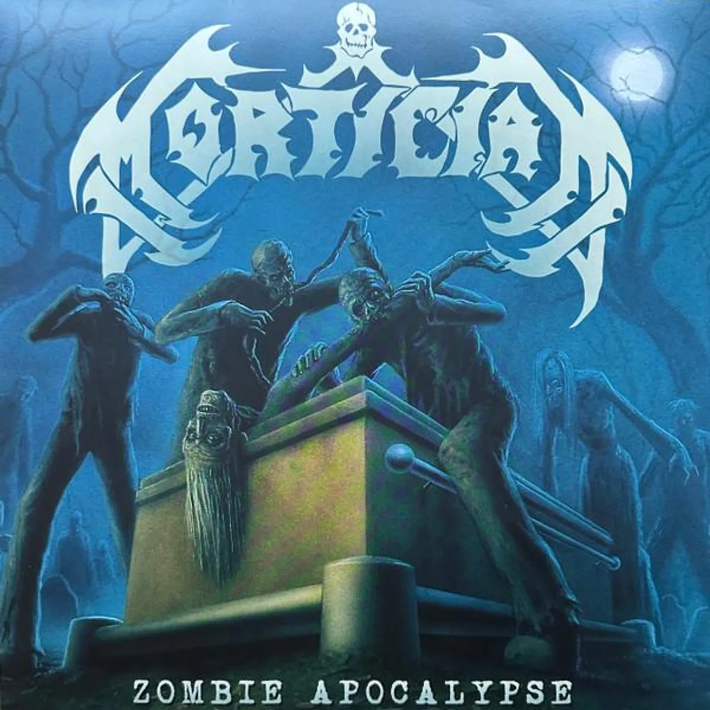 Mortician ZOMBIE APOCALYPSE (SEA BLUE WITH WHITE, BONE WHITE & GOLD SPLATTER VINYL) Vinyl Record