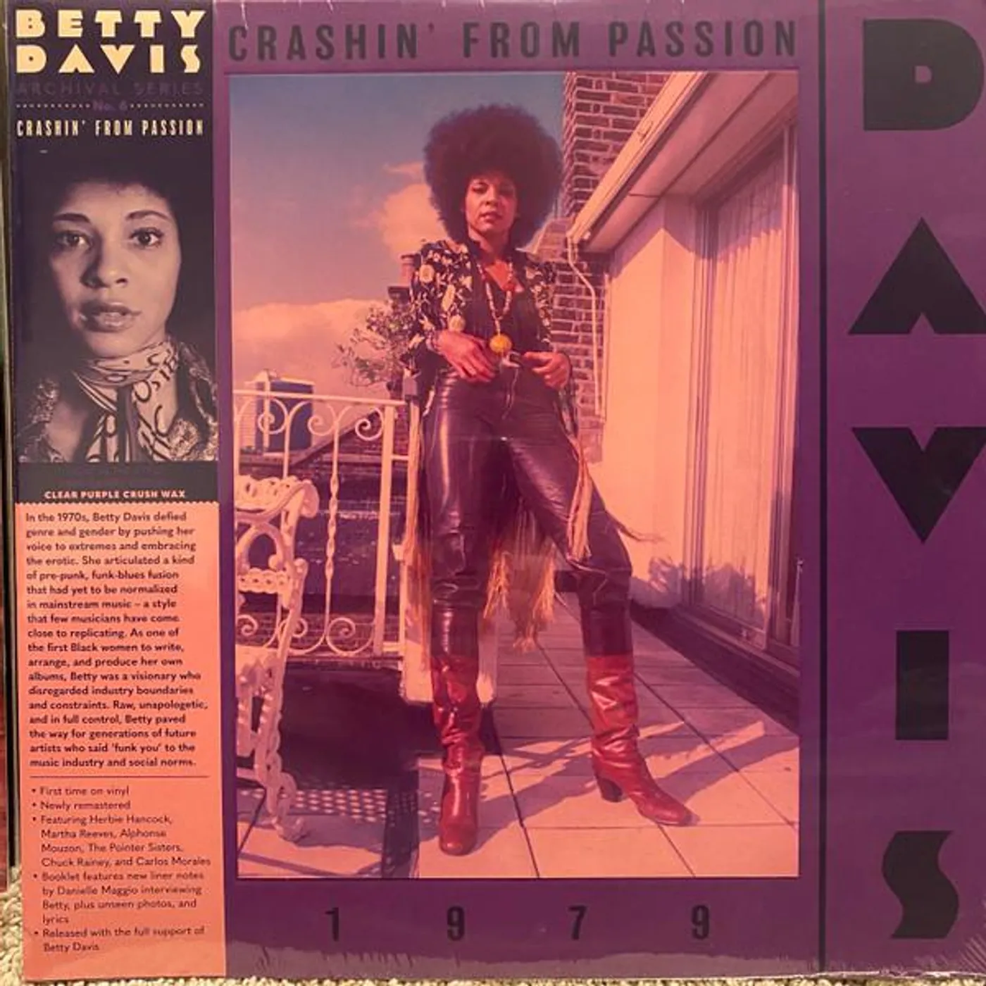 Betty Davis Crashin' From Passion (Purple) Vinyl Record