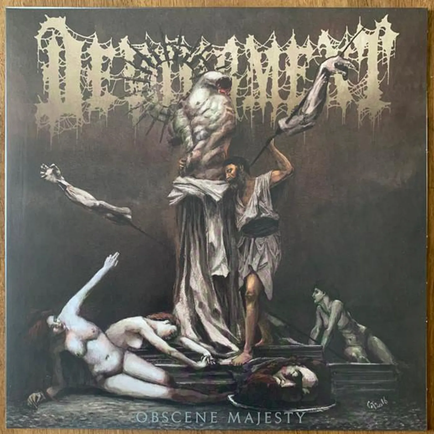 Devourment Obscene Majesty (Gold, Brown & White Merge With Red, Oxblood & White Splatter) Vinyl Record
