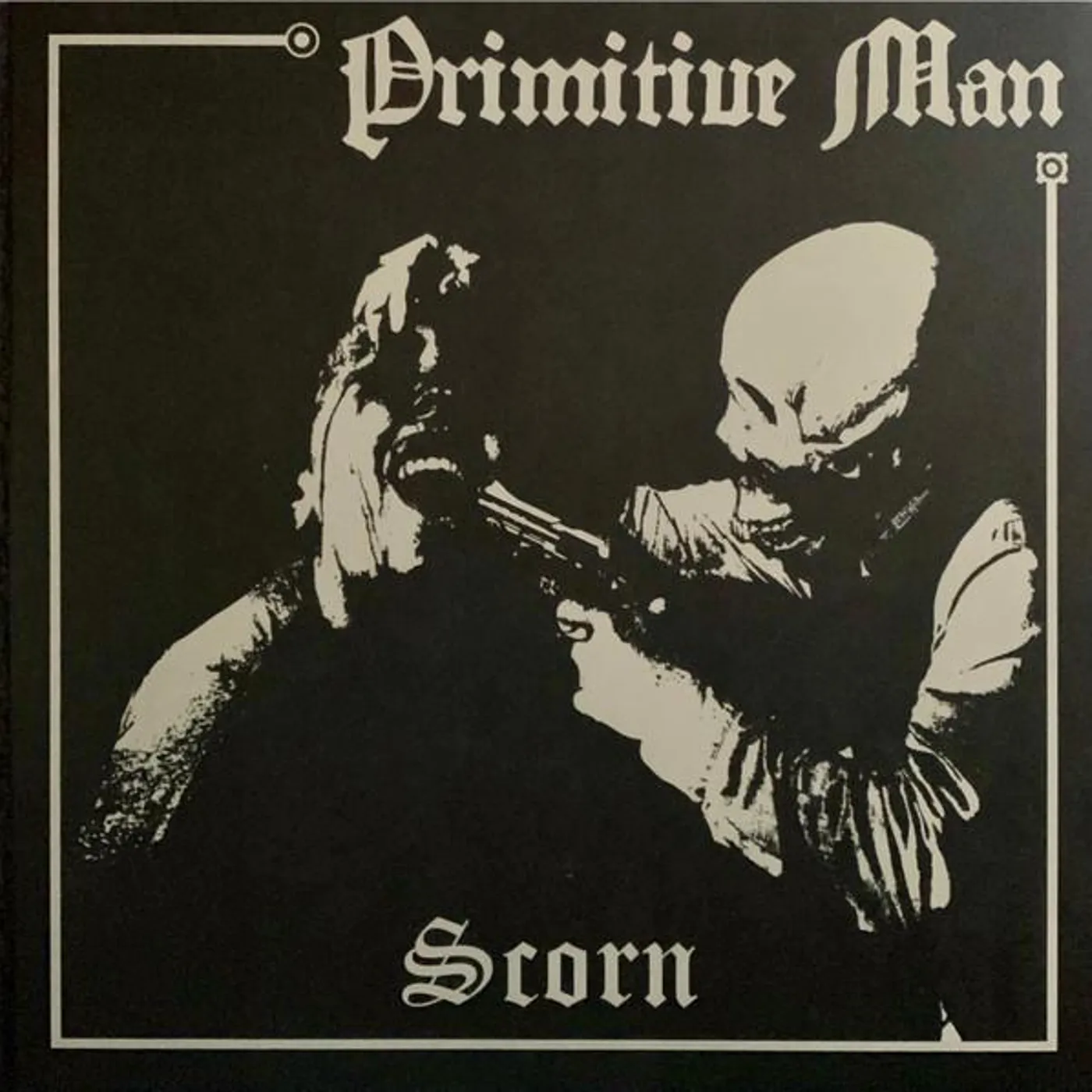 Primitive Man SCORN (BLACK ICE WITH HEAVY BONE WHITE SPLATTER VINYL) Vinyl Record