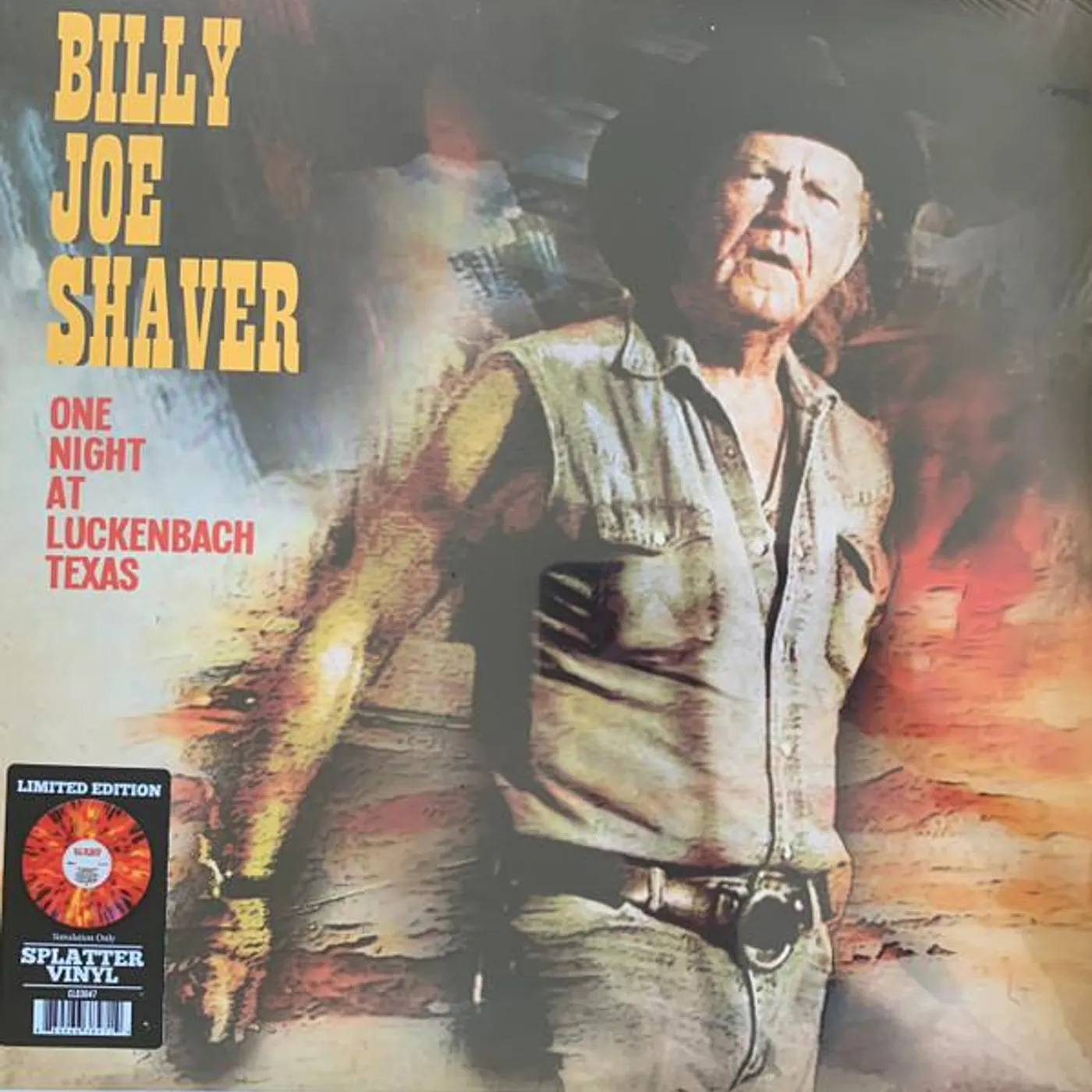 Billy Joe Shaver One Night In Luckenbach Texas (Red/Yellow Black Splatter) Vinyl Record