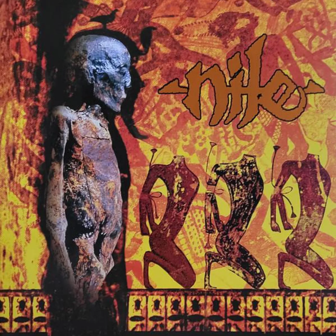 Nile AMONGST THE CATACOMBS OF NEPHREN-KA (YELLOW W/ ORANGE SPINNERS & BLACK, SILVER, RED SPLATTER VINYL) Vinyl Record
