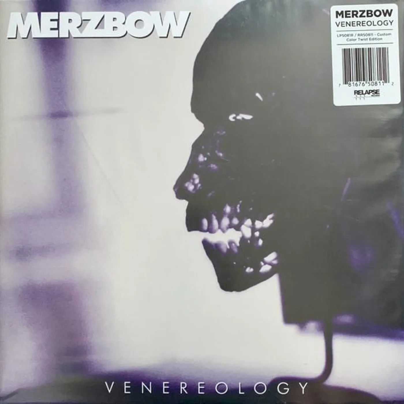 Merzbow VENEREOLOGY (MILKY CLEAR BASE WITH NEON VIOLET & WHITE/BLACK COLOR TWIST VINYL/2LP) Vinyl Record