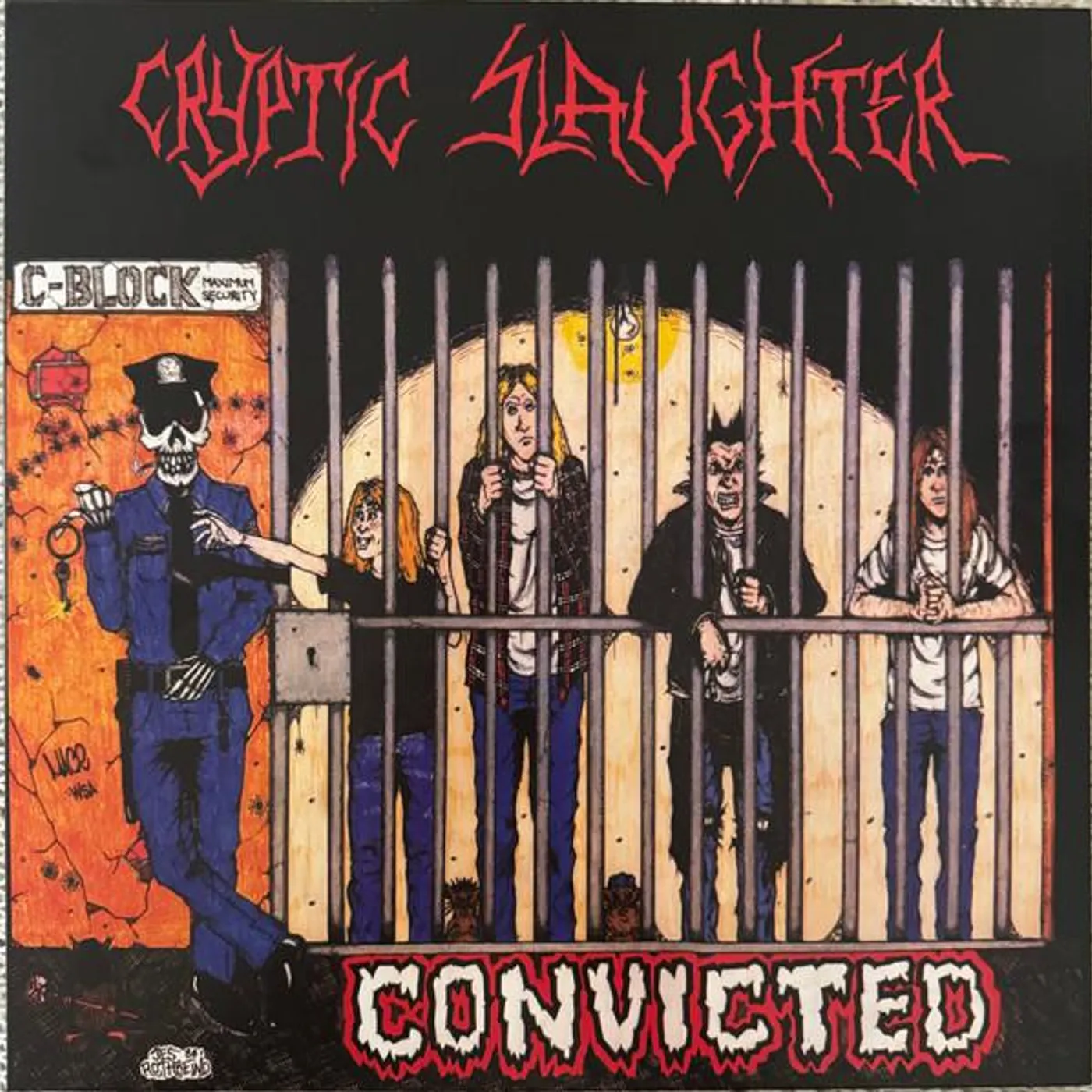 Cryptic Slaughter CONVICTED (BLACK ICE W/ RED, WHITE & CYAN BLUE SPLATTER) Vinyl Record