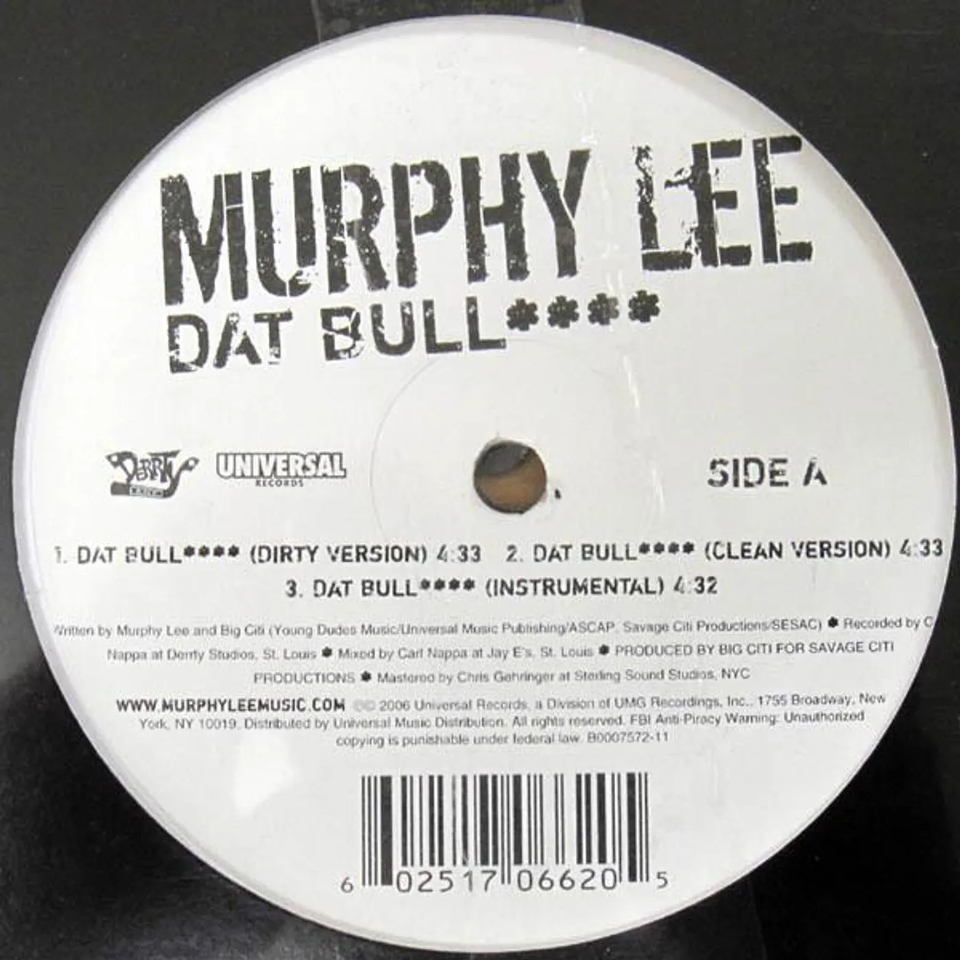 Murphy Lee DAT BULLSHIT (X3) Vinyl Record