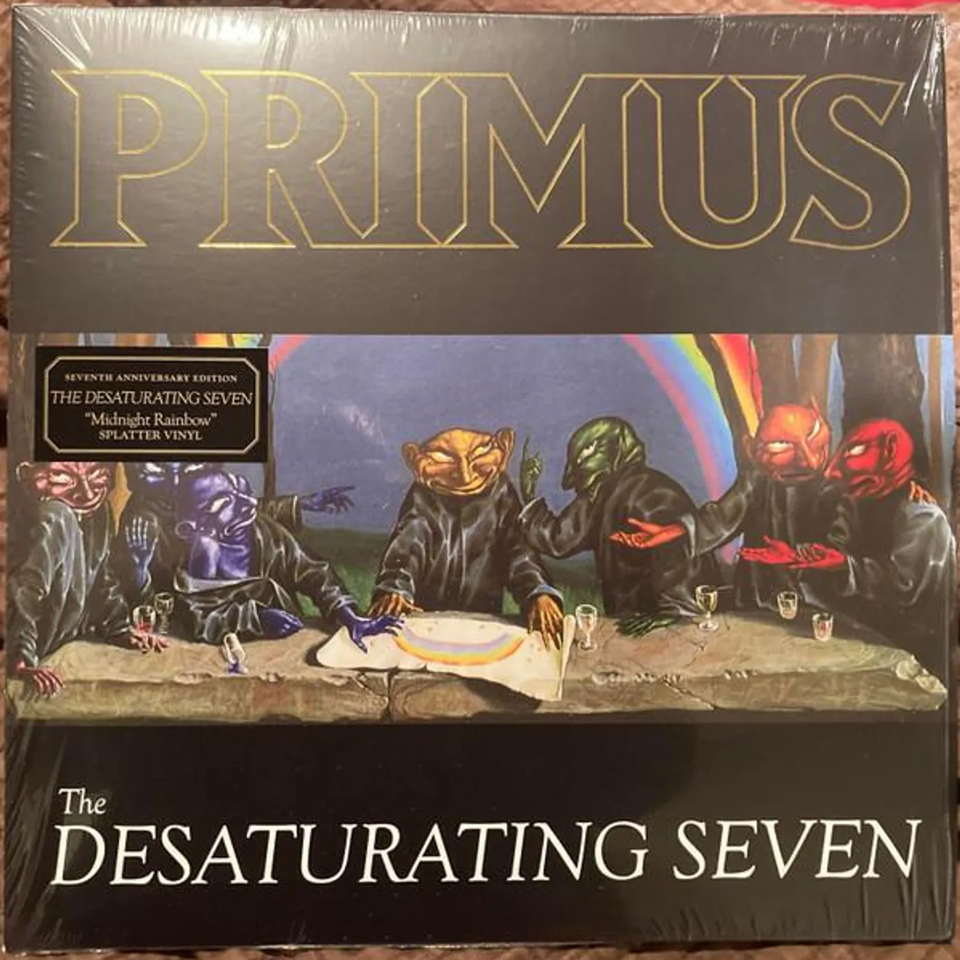 Primus DESATURATING SEVEN (7TH ANNIVERSARY) (MIDNIGHT RAINBOW SPLATTER VINYL) Vinyl Record