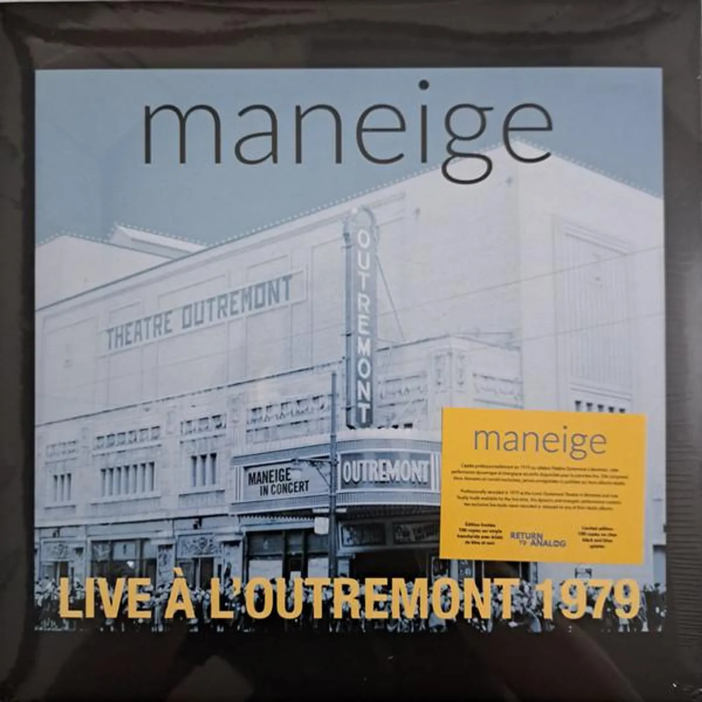 Maneige LIVE A L OUTREMONT Vinyl Record