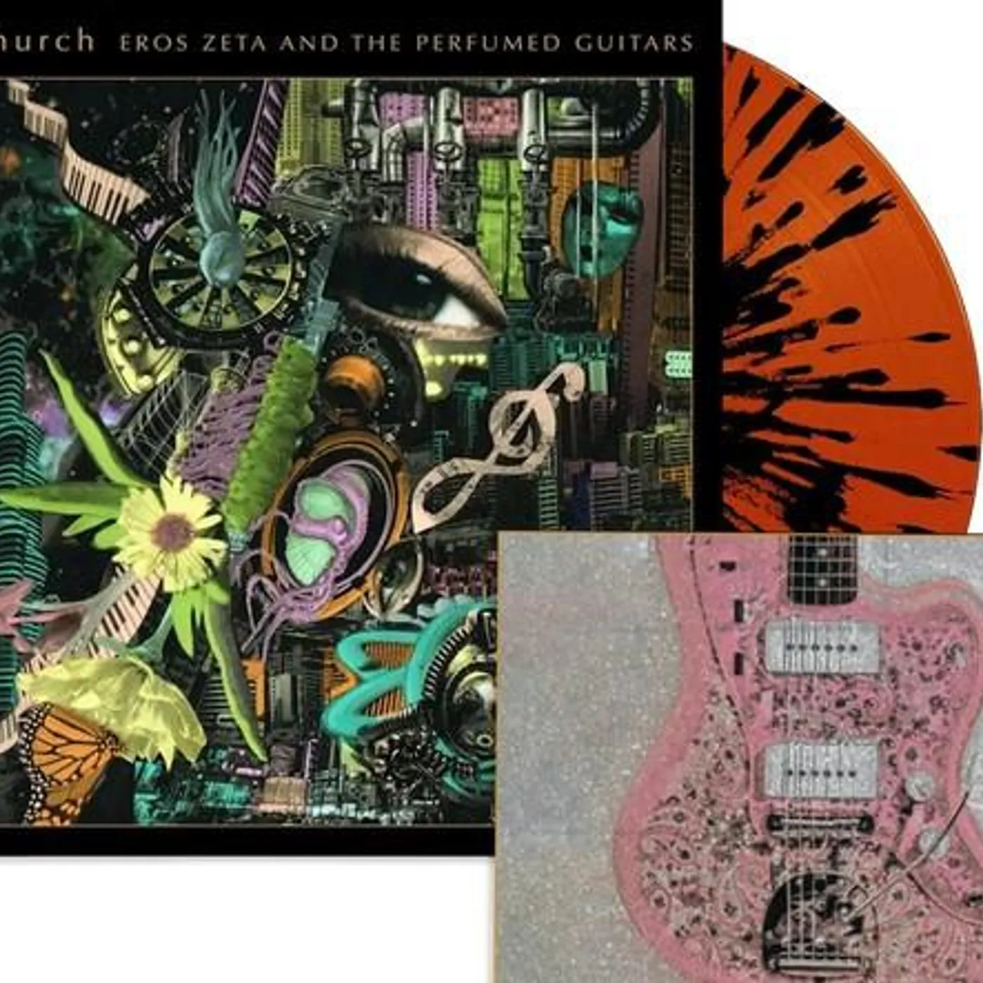 The Church Eros Zeta & The Perfumed Guitars (Orange With Black Spatter) Vinyl Record