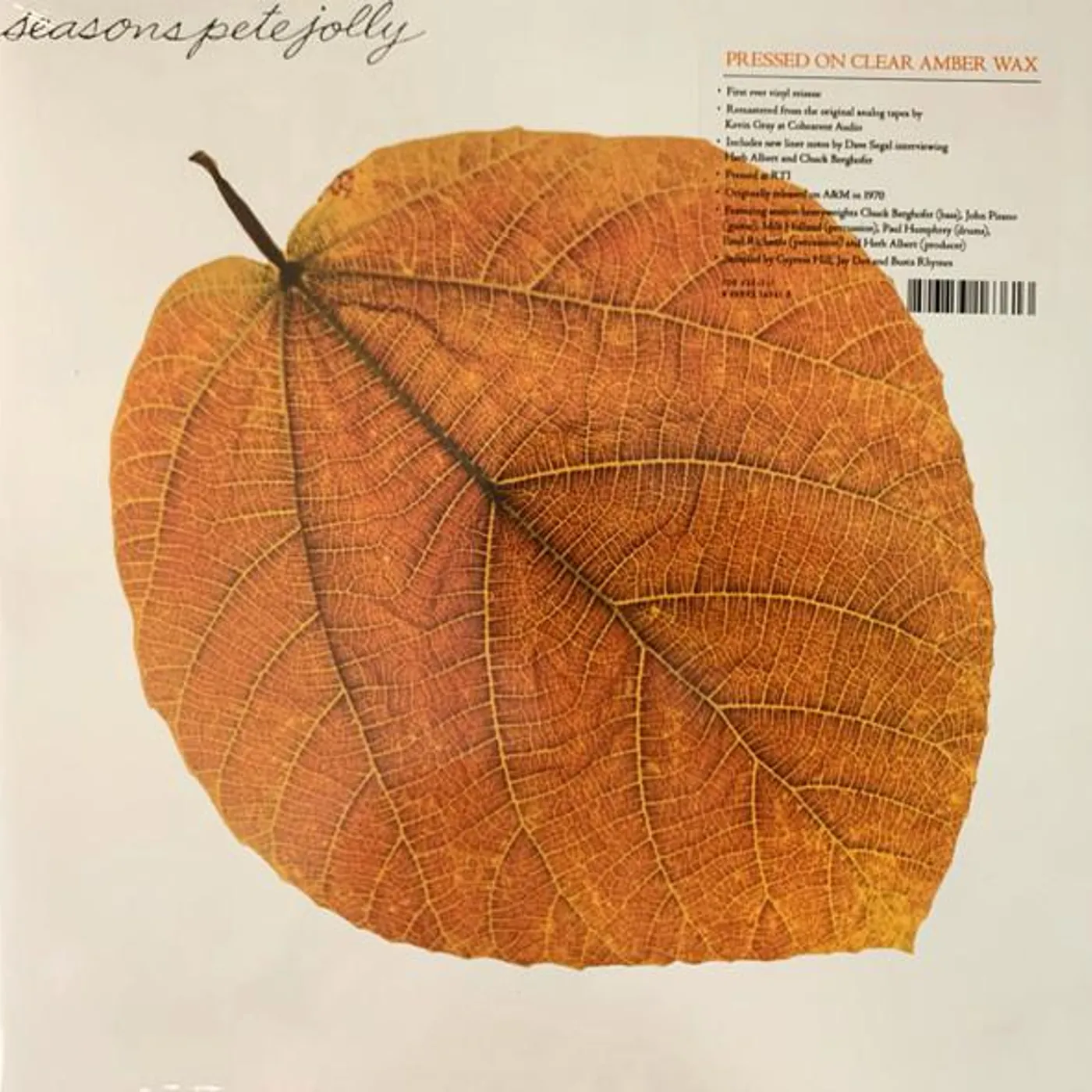 Pete Jolly SEASONS (CLEAR AMBER VINYL) Vinyl Record