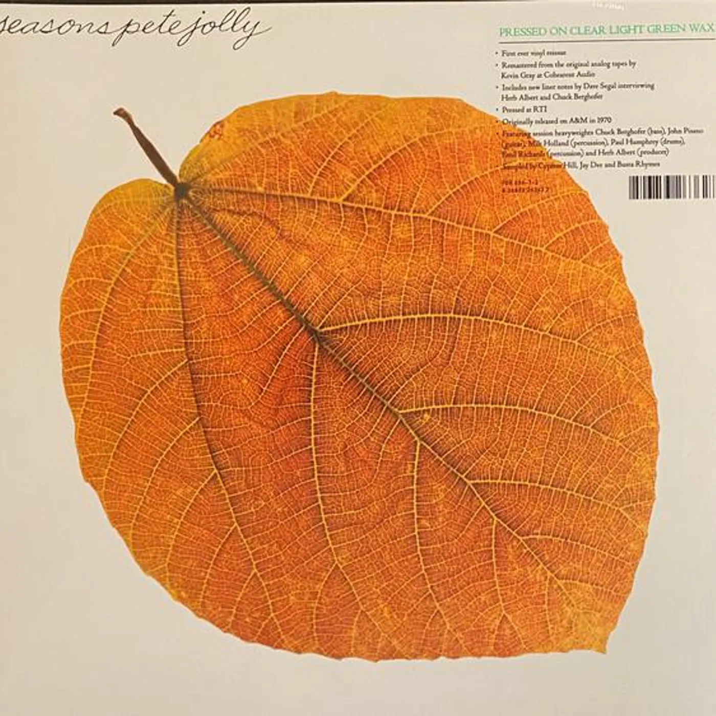 Pete Jolly SEASONS (CLEAR GREEN VINYL) Vinyl Record