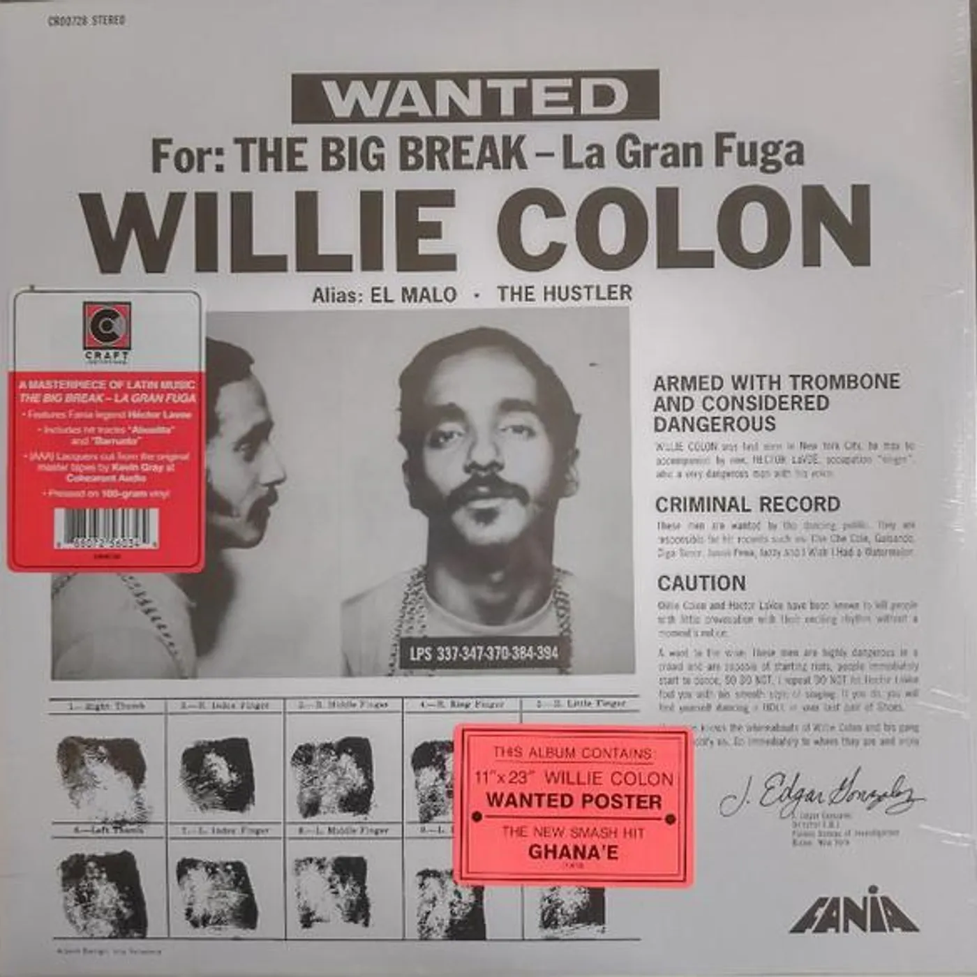 Willie Colón GRAN FUGA Vinyl Record