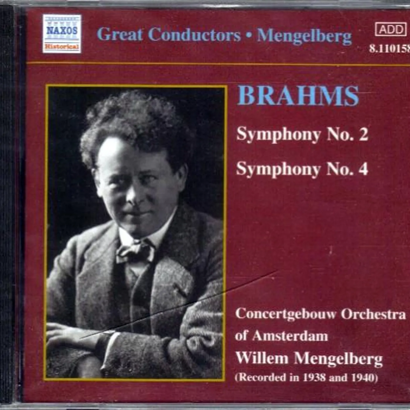 J. Brahms BRAHMS: SYMPHONIES 2 & 4 (MENGELBERG) CD