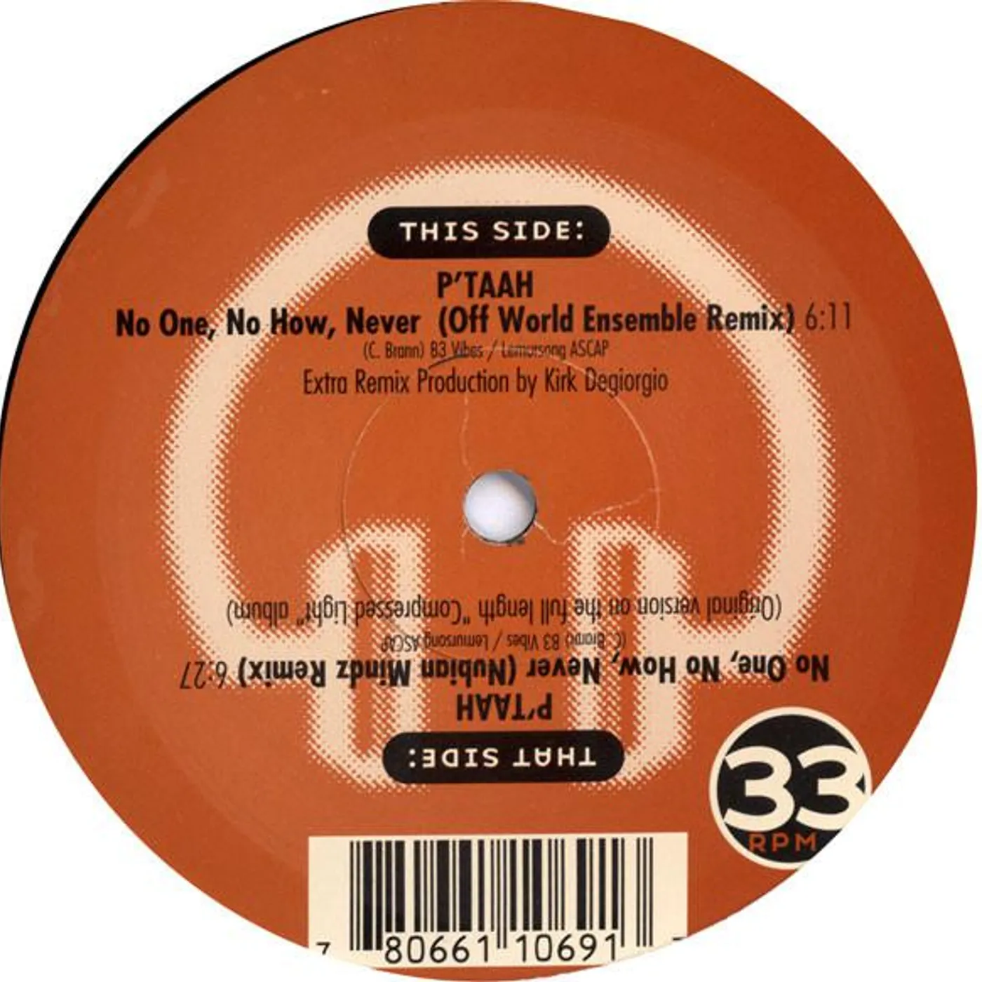 P'taah OFF WORLD ENSMBLE VS NUBIAN MINDZ Vinyl Record