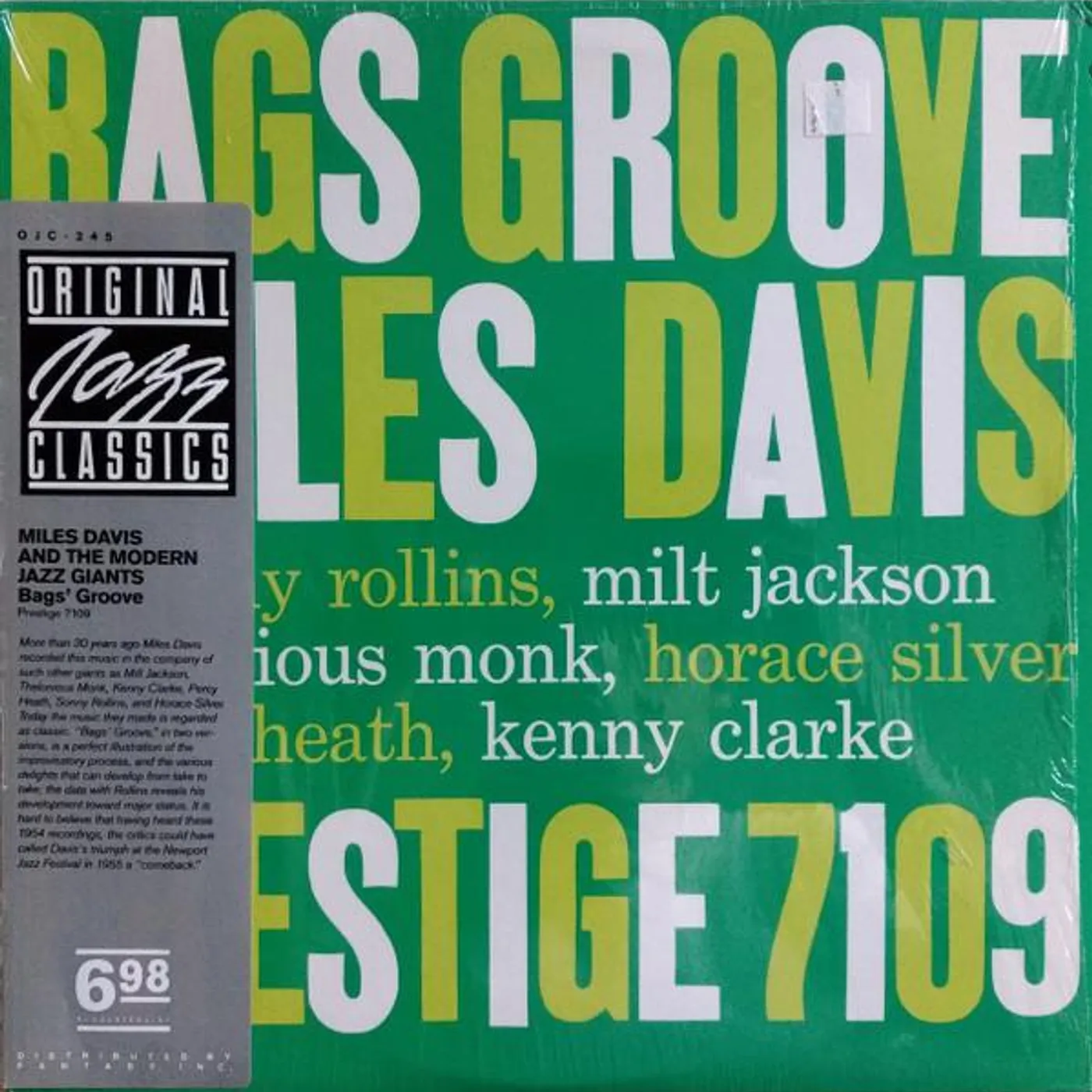 Miles Davis And The Modern Jazz Giants BAG'S GROOVE Vinyl Record