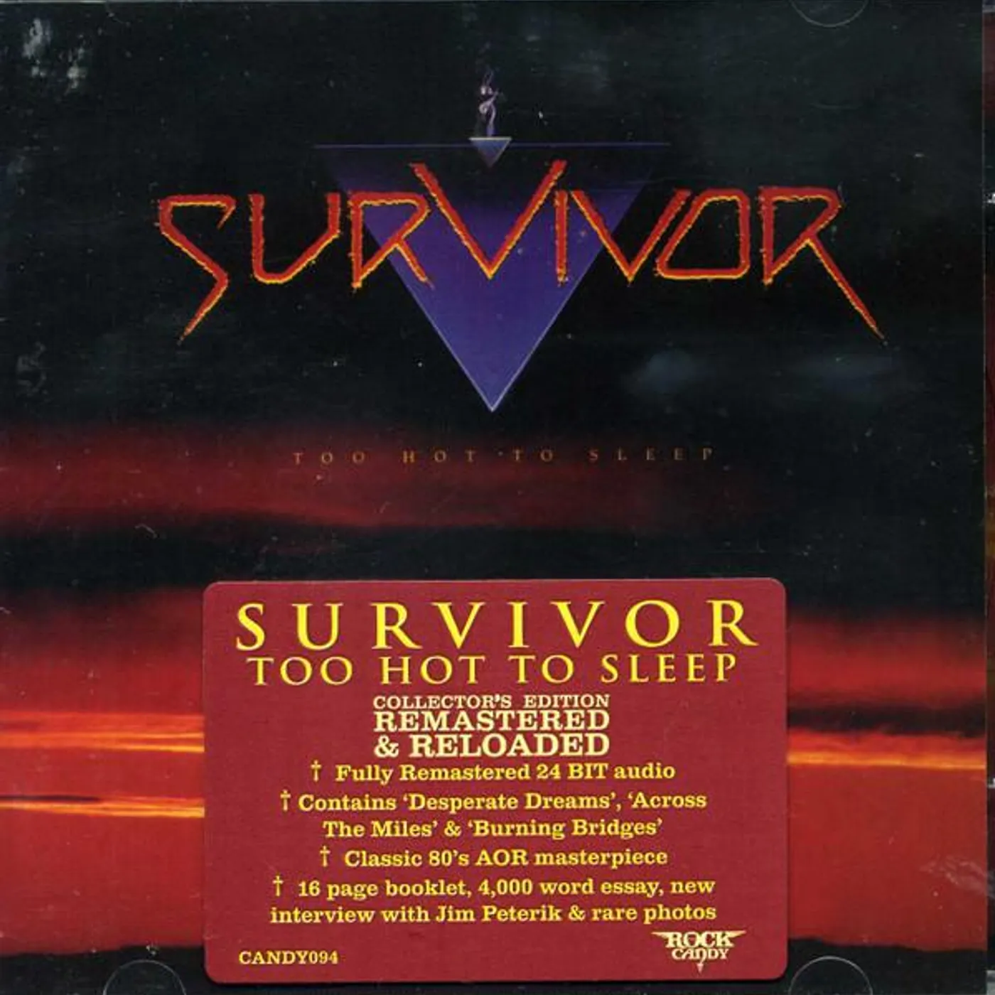 Survivor TOO HOT TO SLEEP CD