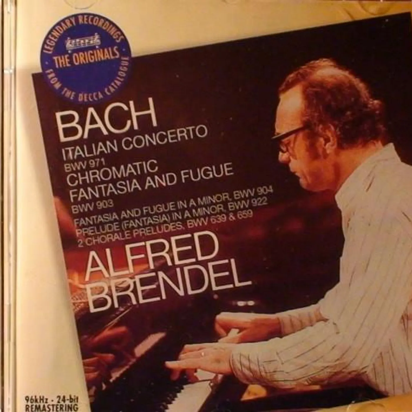Alfred Brendel BACH,J.S: ITALIAN CONCERTO / CHROM FANTASY & FUGUE CD