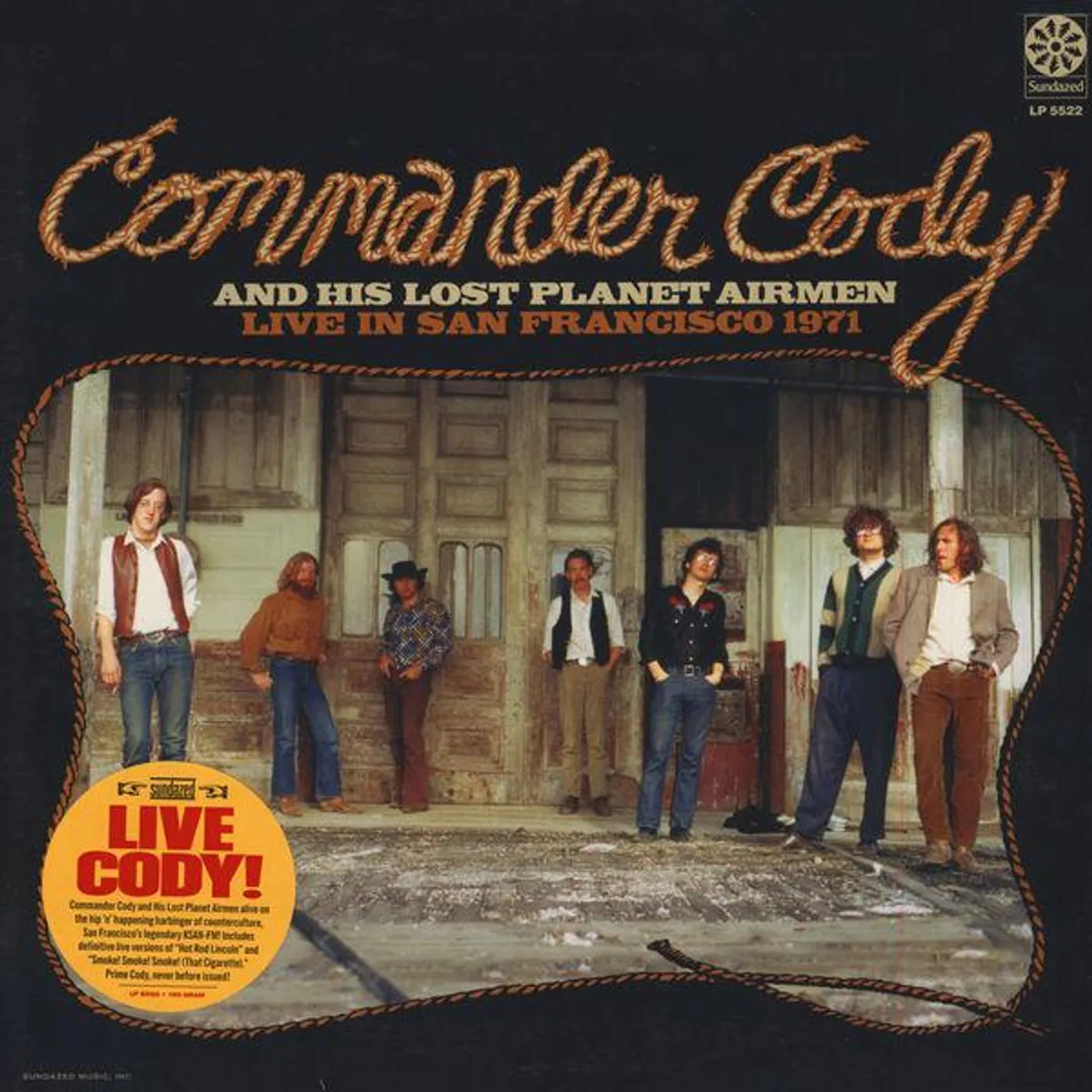 Commander Cody and His Lost Planet Airmen LIVE IN SAN FRANCISCO 1971 (GATEFOLD) Vinyl Record
